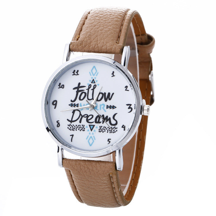 English pattern watch fashion ladies belt watch quartz watch