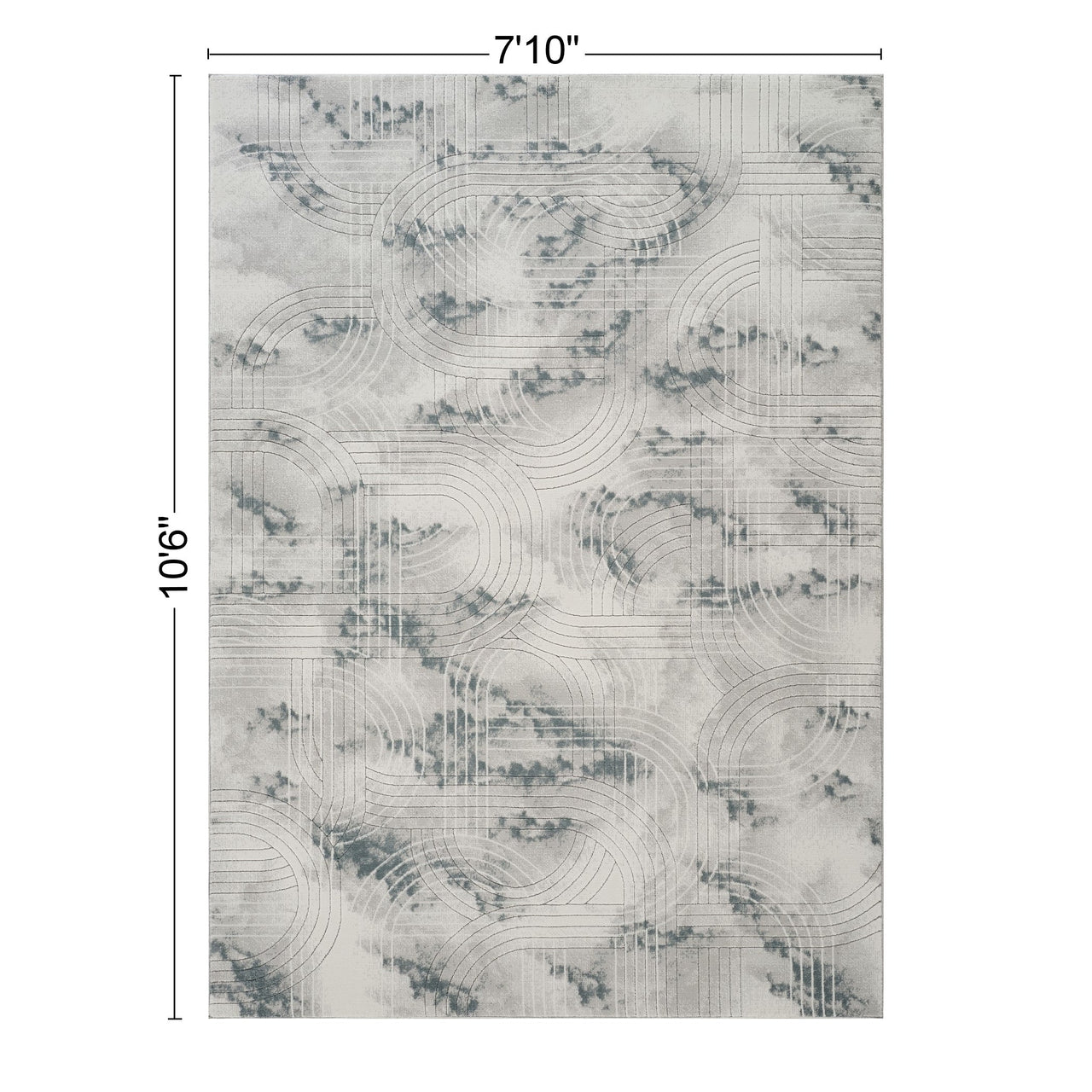 Geometrix GC_DIM1003 Gray 7 ft. 10 in. x 10 ft. 6 in. Contemporary Area Rug with Geometric 3D Effect