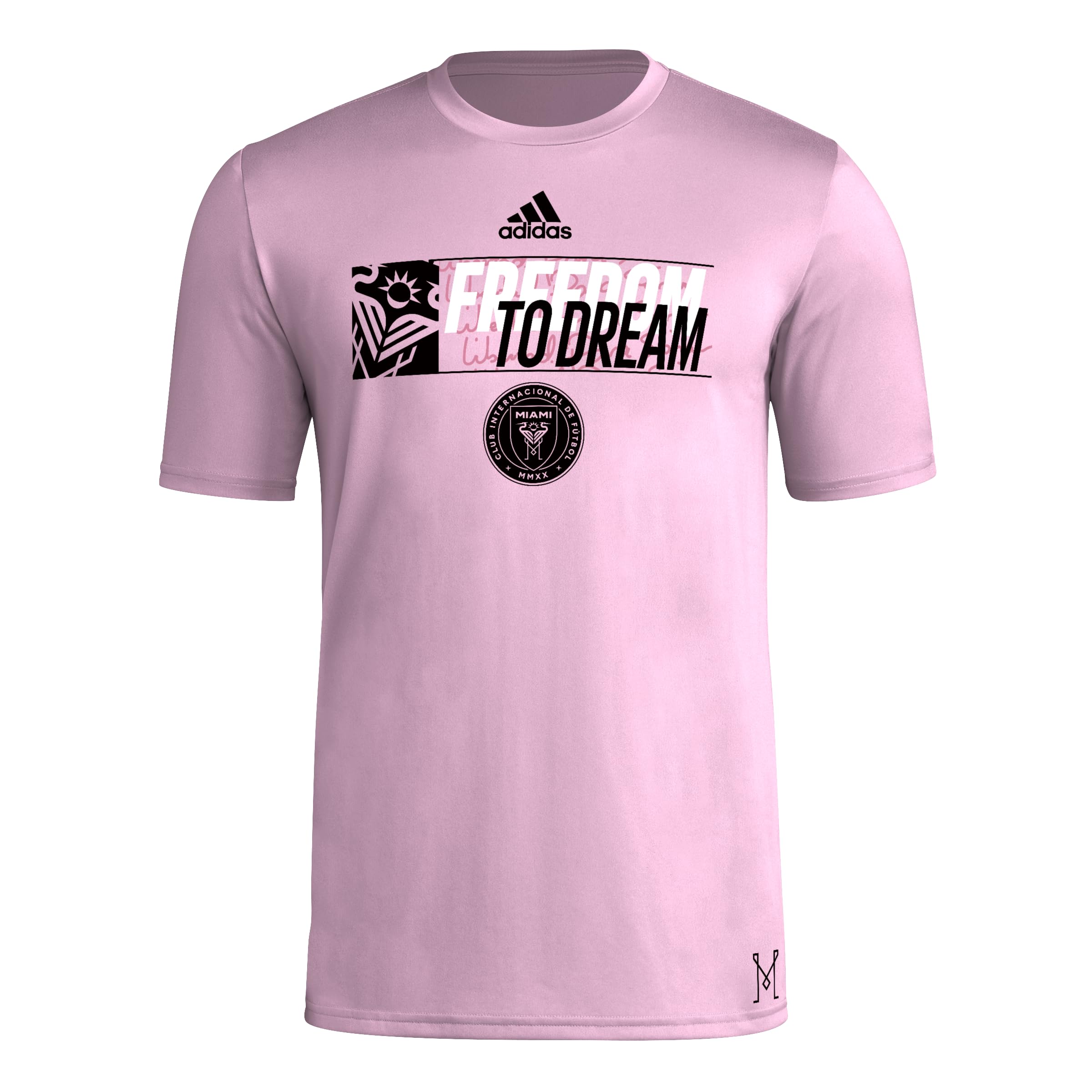 adidas Mens Size CF Short Sleeve Pre-Game T-Shirt True Pink/Club Inter De Futbol Miami XX-Large Tall