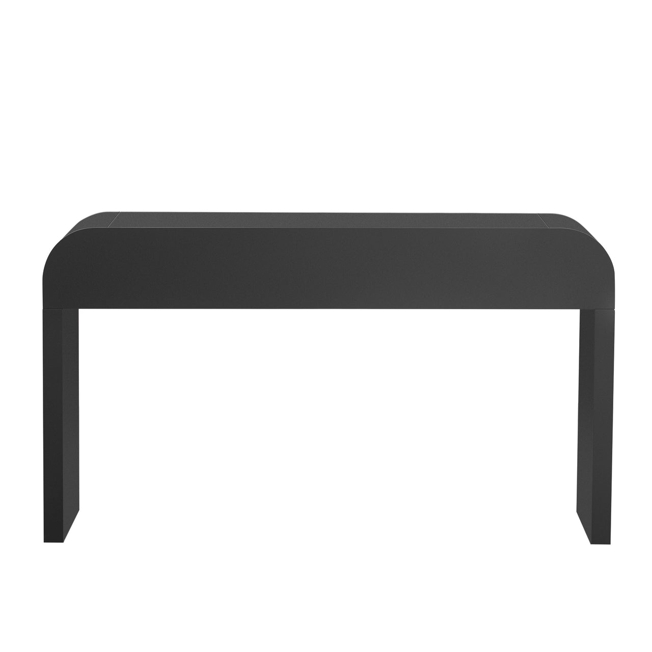 TREXM Modern Console Table with 2 Storage Drawers, Fluted Entryway Table with Rounded Silhouette for Hallway Living Room and Entryway (Black)