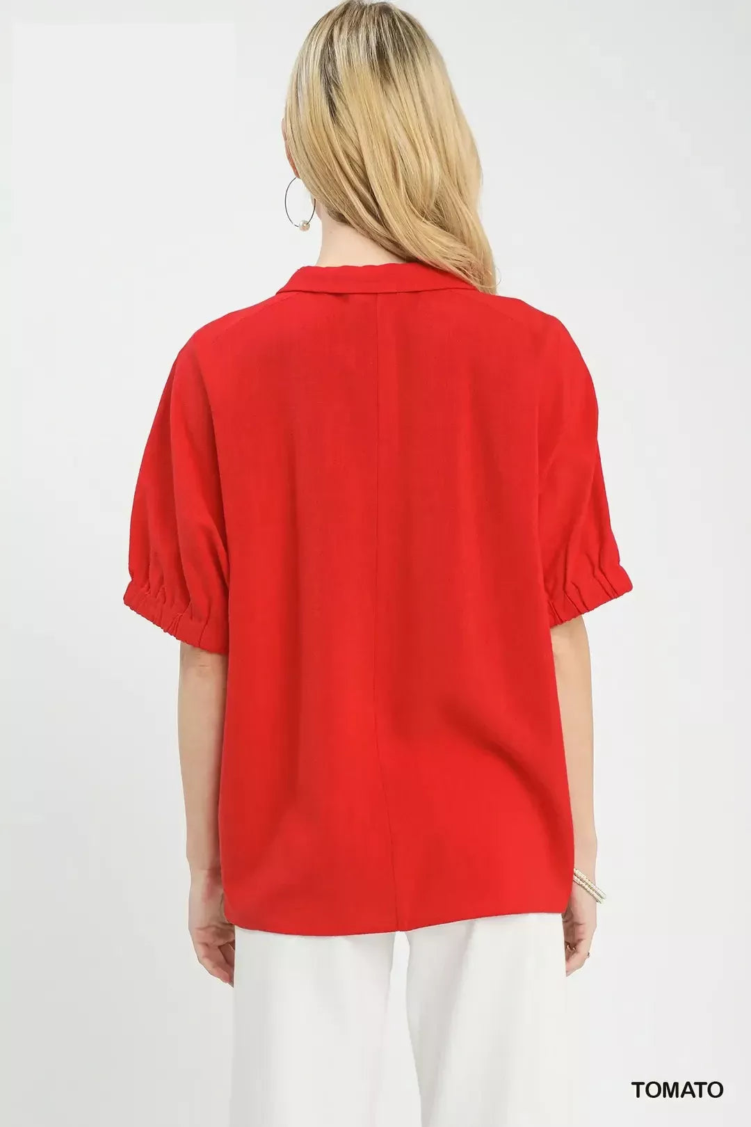 Umgee Floral Embroidered Sleeve Blouse