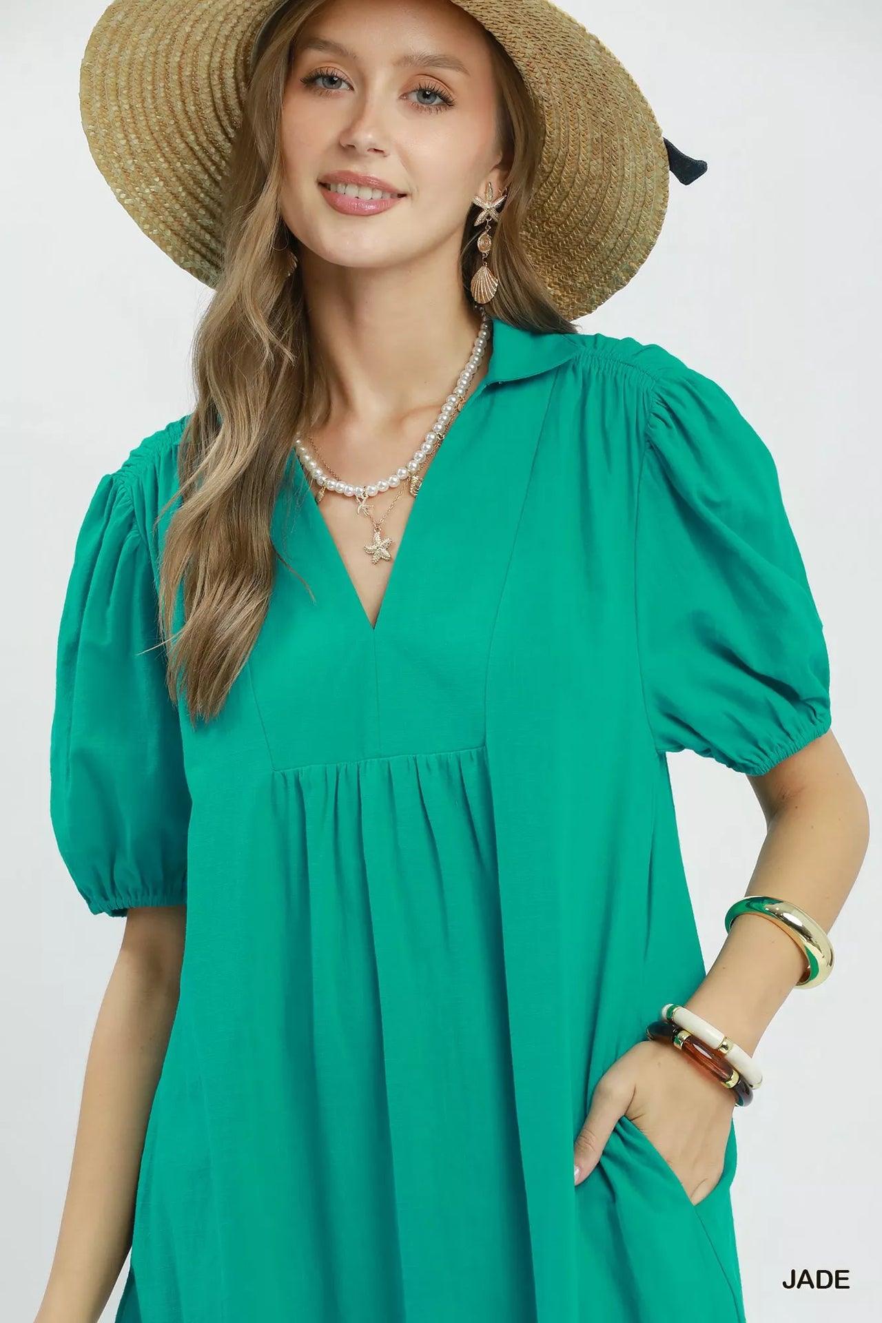 Umgee Solid Tiered Midi Dress