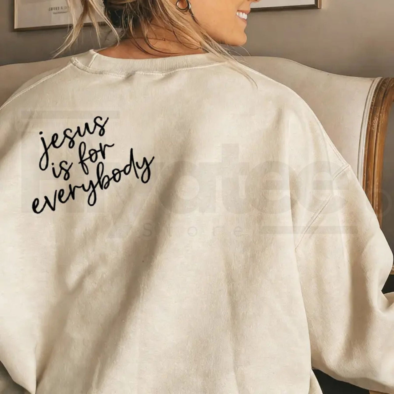 Jesus Is For Everybody Graphic Oversized Crewneck: Christian Faith Faith Casual Pullover