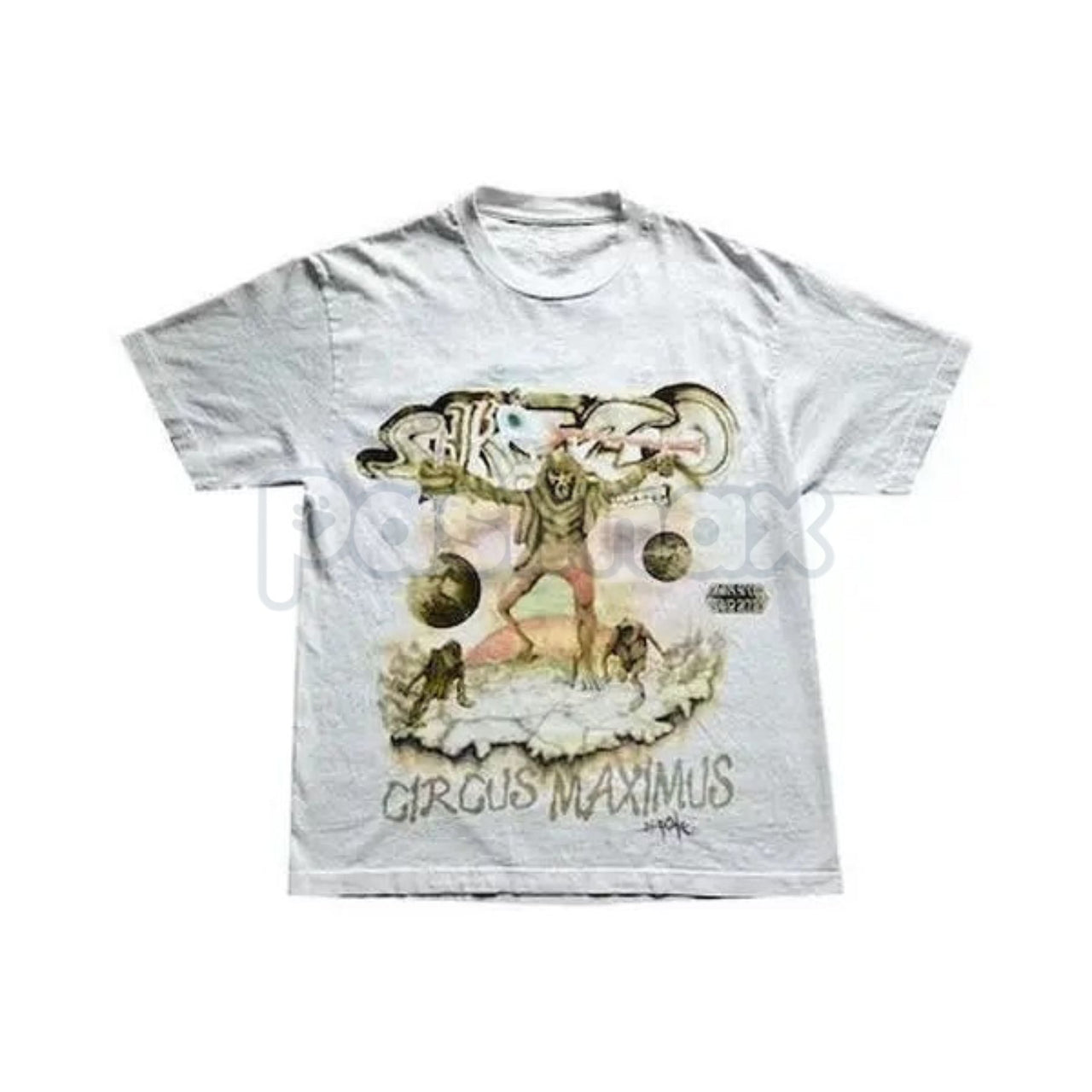 Travis Scott Utopia Tour White Skitzo Tee - Circus Maximus Tour Merch, Cactus Jack Skitzo Graphic T-Shirt, Official Travis Scott Utopia Concert Apparel, Streetwear Essential