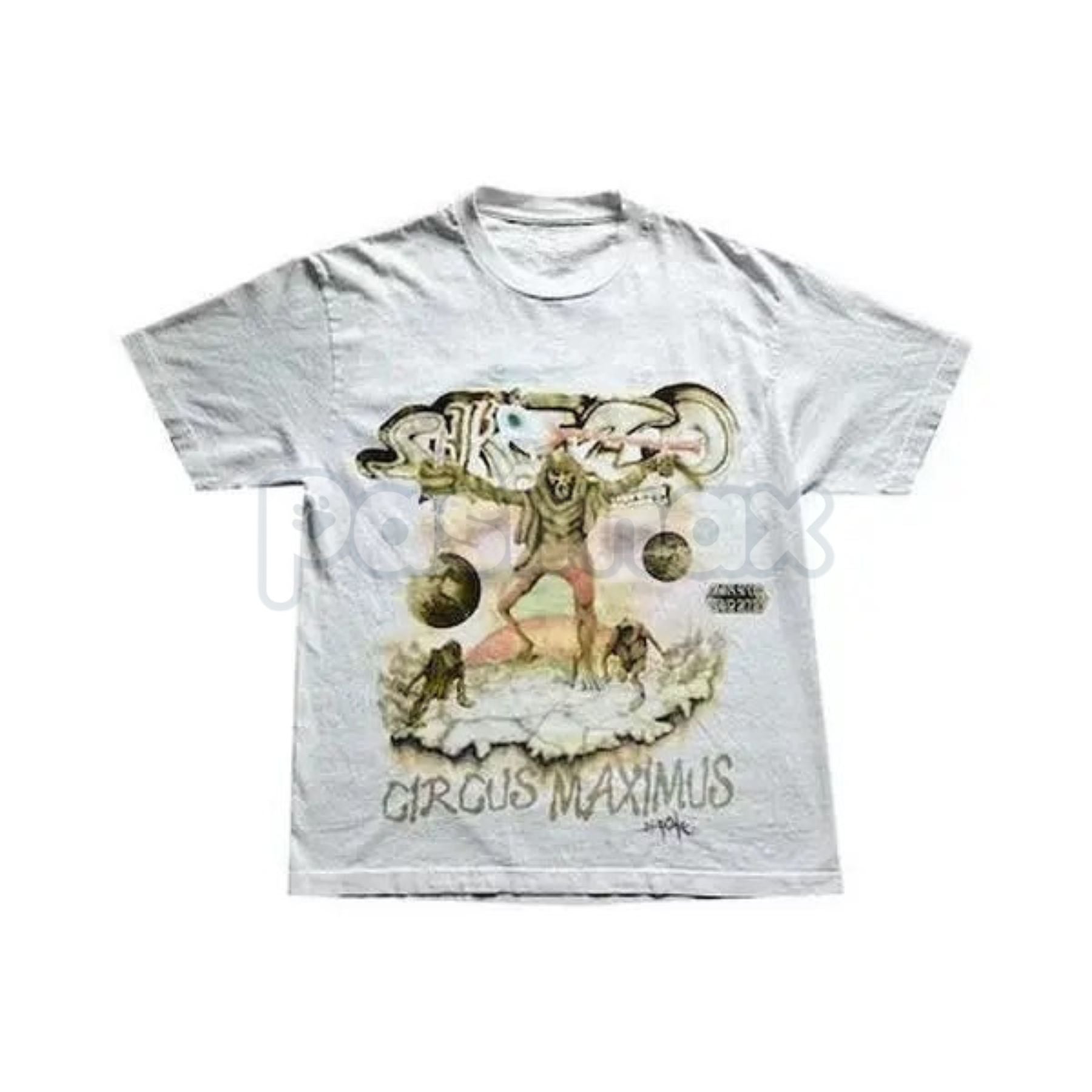 Travis Scott Utopia Tour White Skitzo Tee - Circus Maximus Tour Merch, Cactus Jack Skitzo Graphic T-Shirt, Official Travis Scott Utopia Concert Apparel, Streetwear Essential