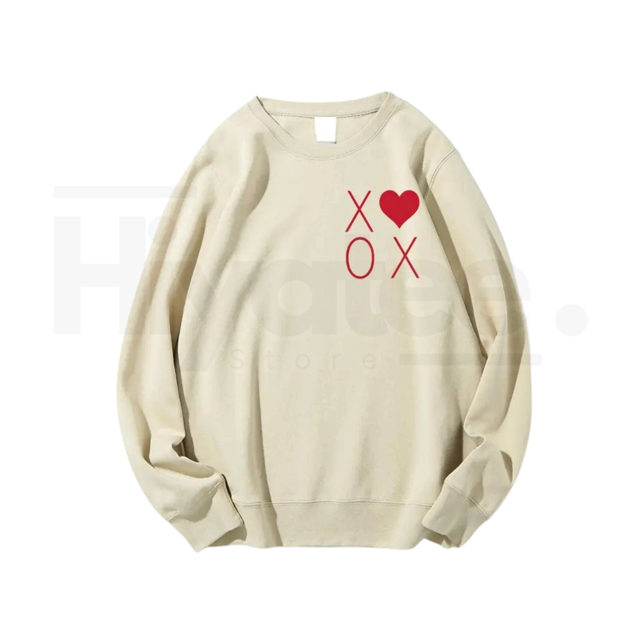 XOXO Heart Valentine's Day Sweatshirt: Trendy Women's Graphic Crewneck Pullover