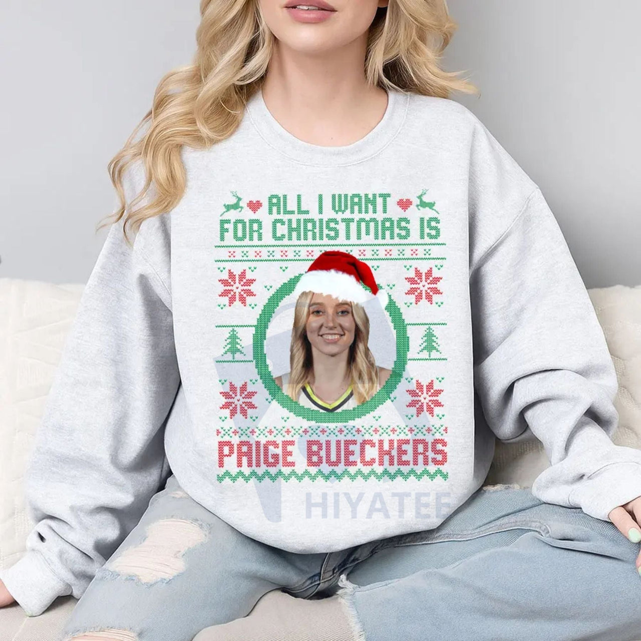 All I Want For Christmas is Paige Bueckers Sweatshirt: Basketball Fan Lover Unisex 100% Cotton Classic Fit, All Seasons NCAA Pullover