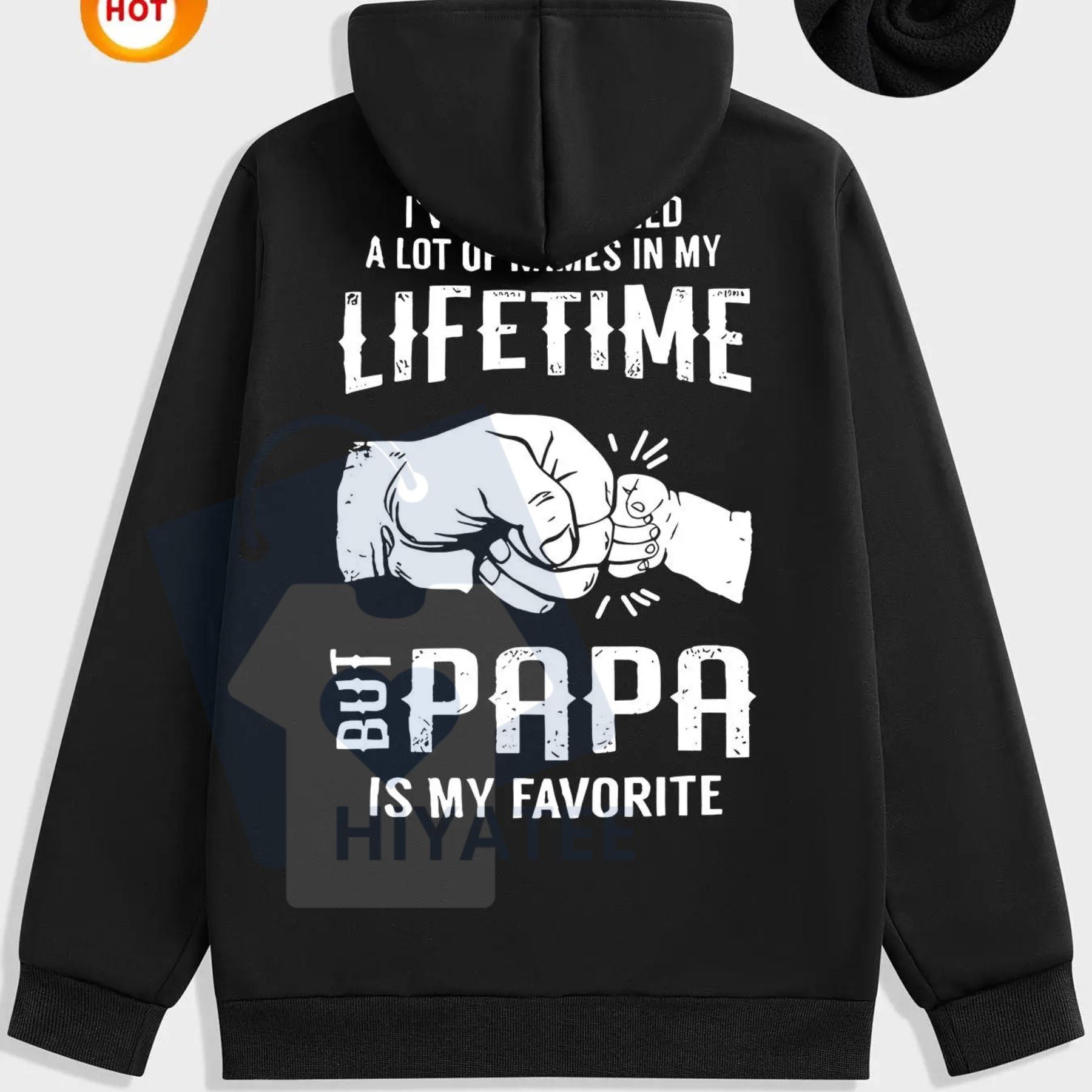 Men's Letter & Hand Print Drawstring Hoodie