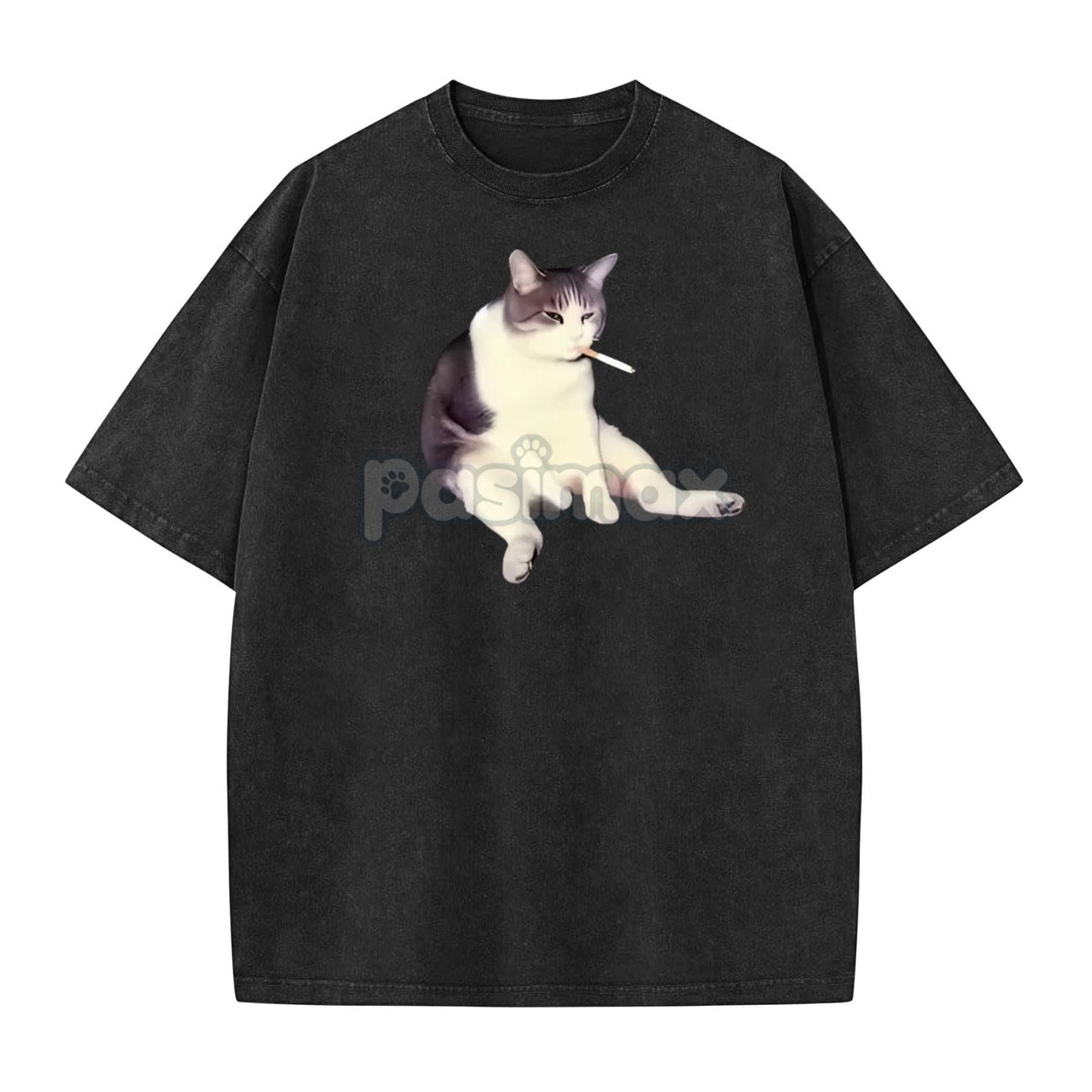 'Cat Smoke' Funny Animal Graphic Tee – Unisex Streetwear Cotton Comfort Shirt, Menswear Womenswear Cool Cat Tee