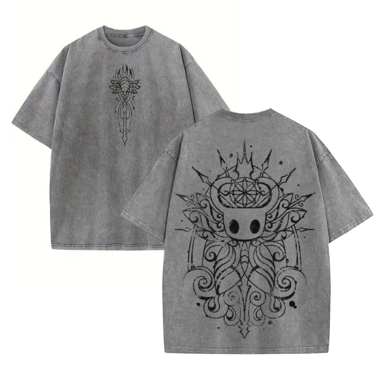 Hollow Knight Game Graphic Washed Unisex Tee – Oversized Vintage Gamer T-shirt