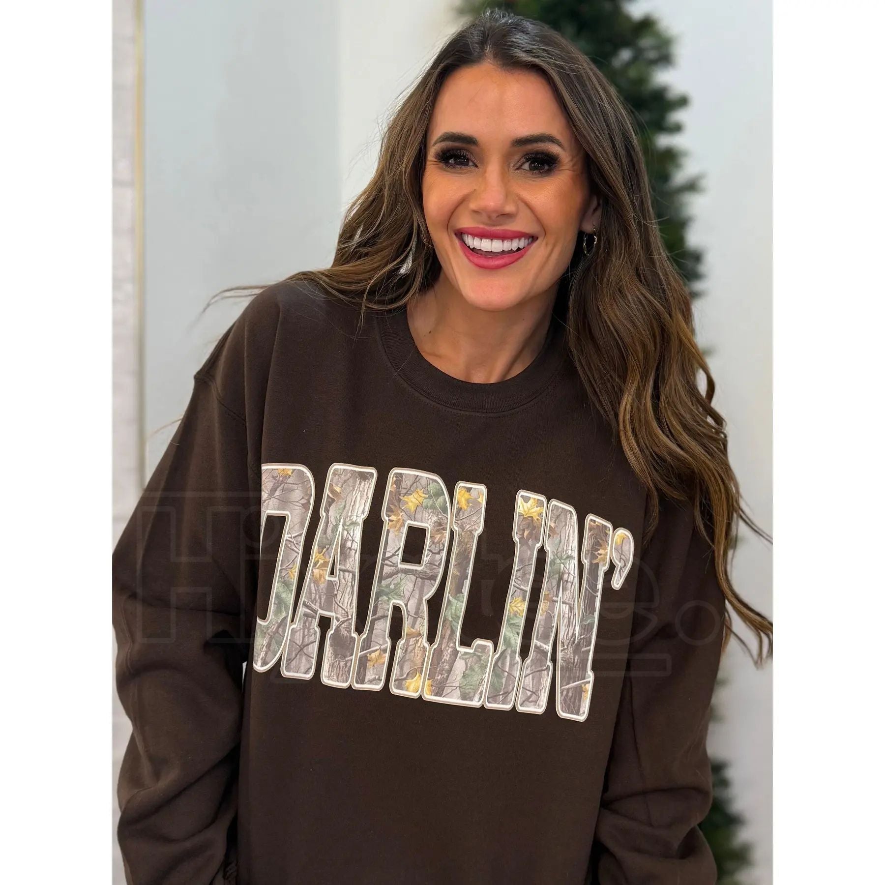 Retro Camo Western Darlin Sweatshirt: Distressed Country Cowboy Concert Top