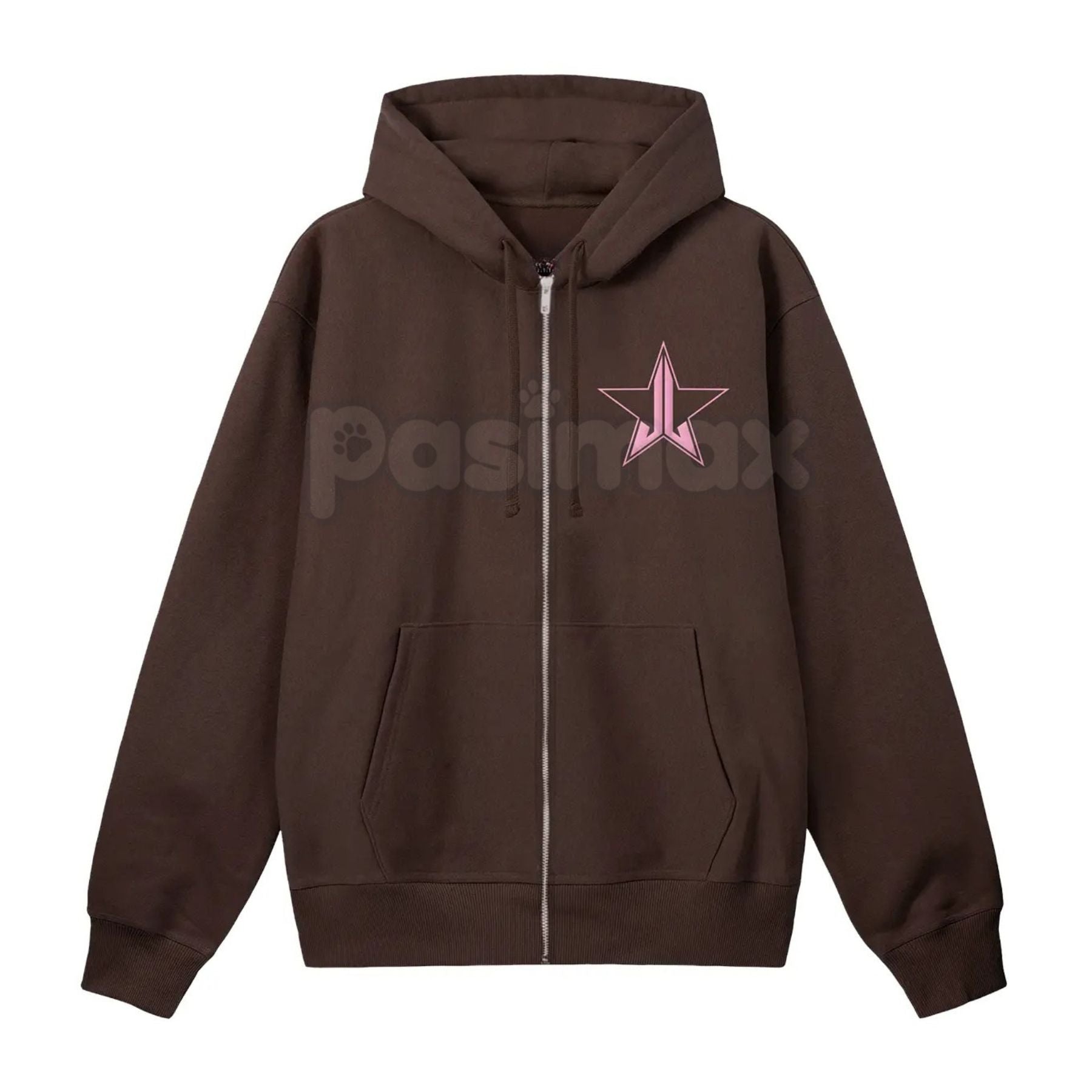 No Decaf Brown Zip-Up Hoodie – Coffee Lover Caffeine Statement, Unisex Pullover