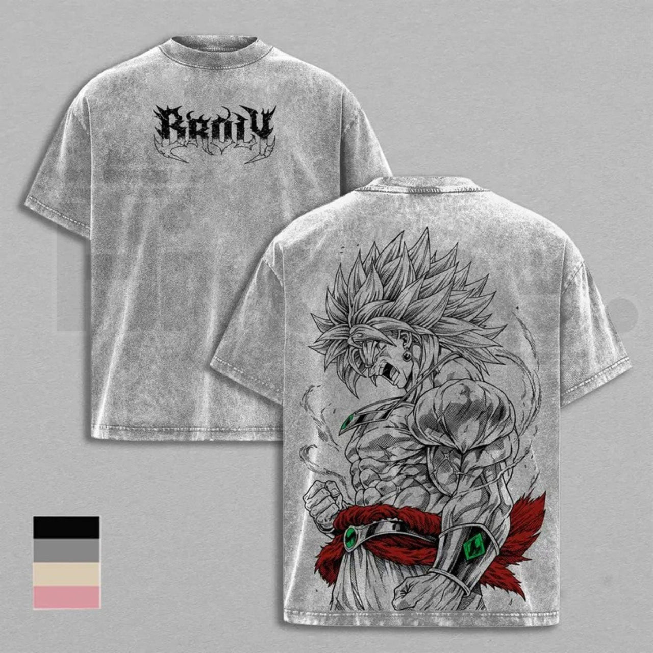 Legendary Saiyan Vintage Washed T-Shirt – Oversized Heavyweight Cotton Anime Graphic Tee