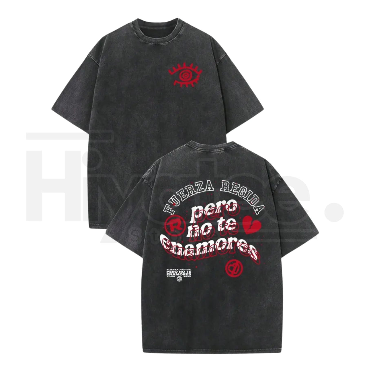 Vintage Latin Eye Graphic Washed T-Shirt – Y2K Oversized 230g Cotton Streetwear Tee