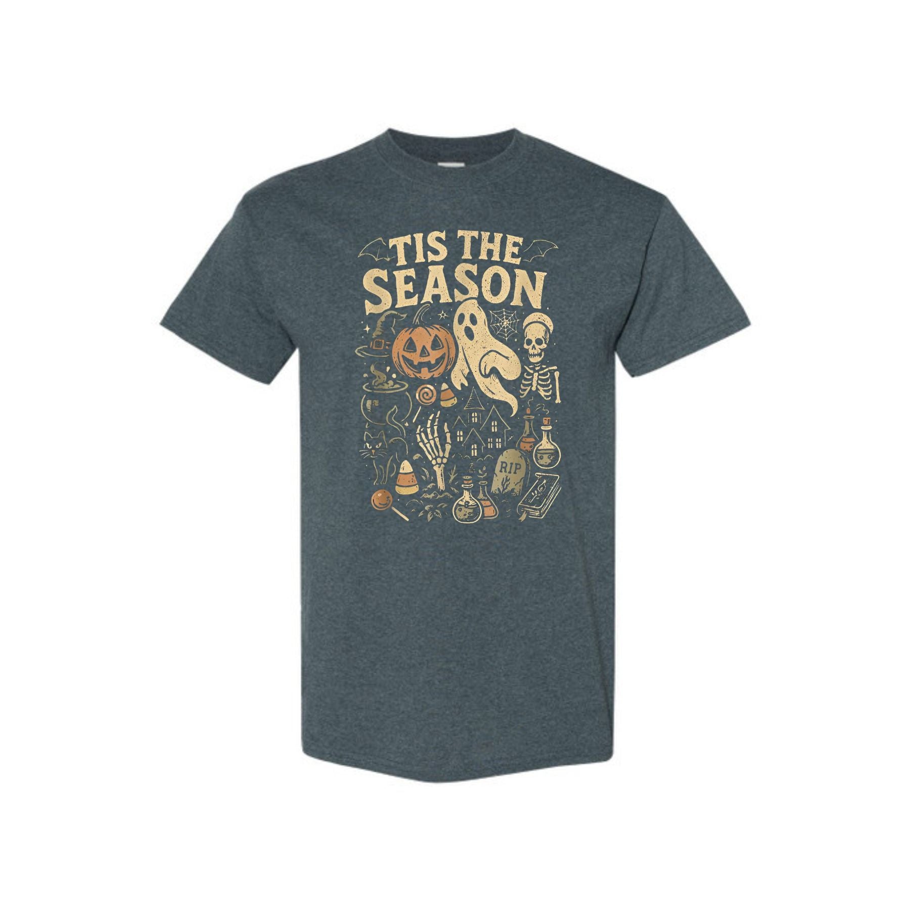 Spooky Season Vibes T-Shirt – Halloween Comfort Colors Shirt, Retro Fall Tee, Tis The Season Outfit, Cute Autumn Graphic Top
