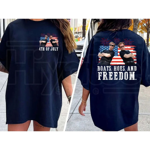 "Boats Hoes And Freedom" 4th of July T-Shirt – Funny Step Brothers Parody Tee