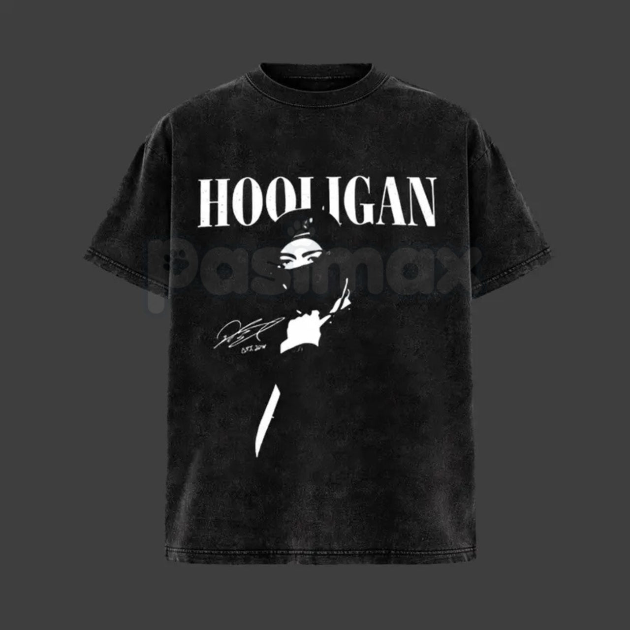 Hooligan Vintage Washed T-Shirt – Retro Distressed Graphic Tee, Lightweight Cotton Underground Streetwear Top