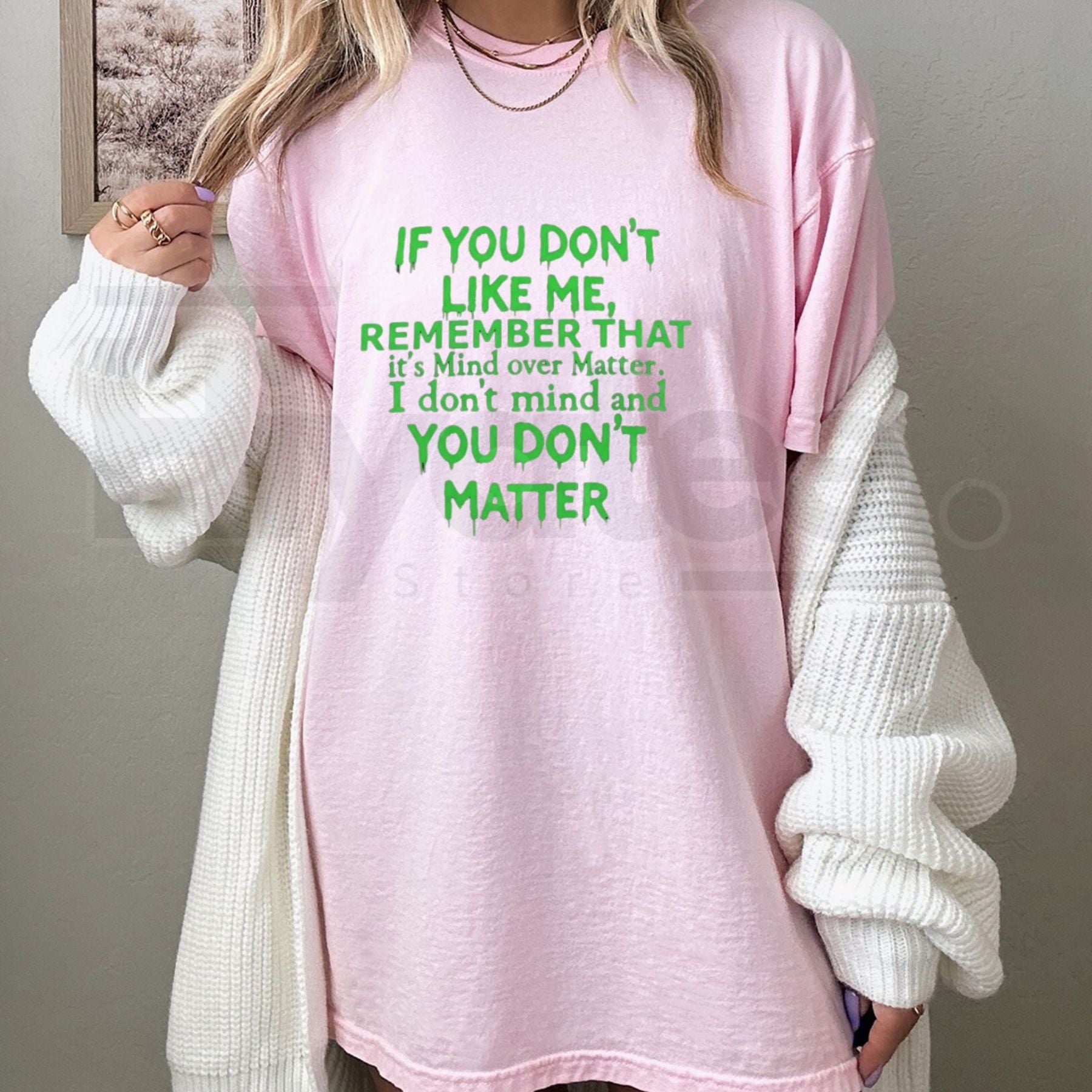 Plus Size Women’s Mind Over Matter T-Shirt – Inspirational Quote Graphic Tee, Casual Cotton Shirt