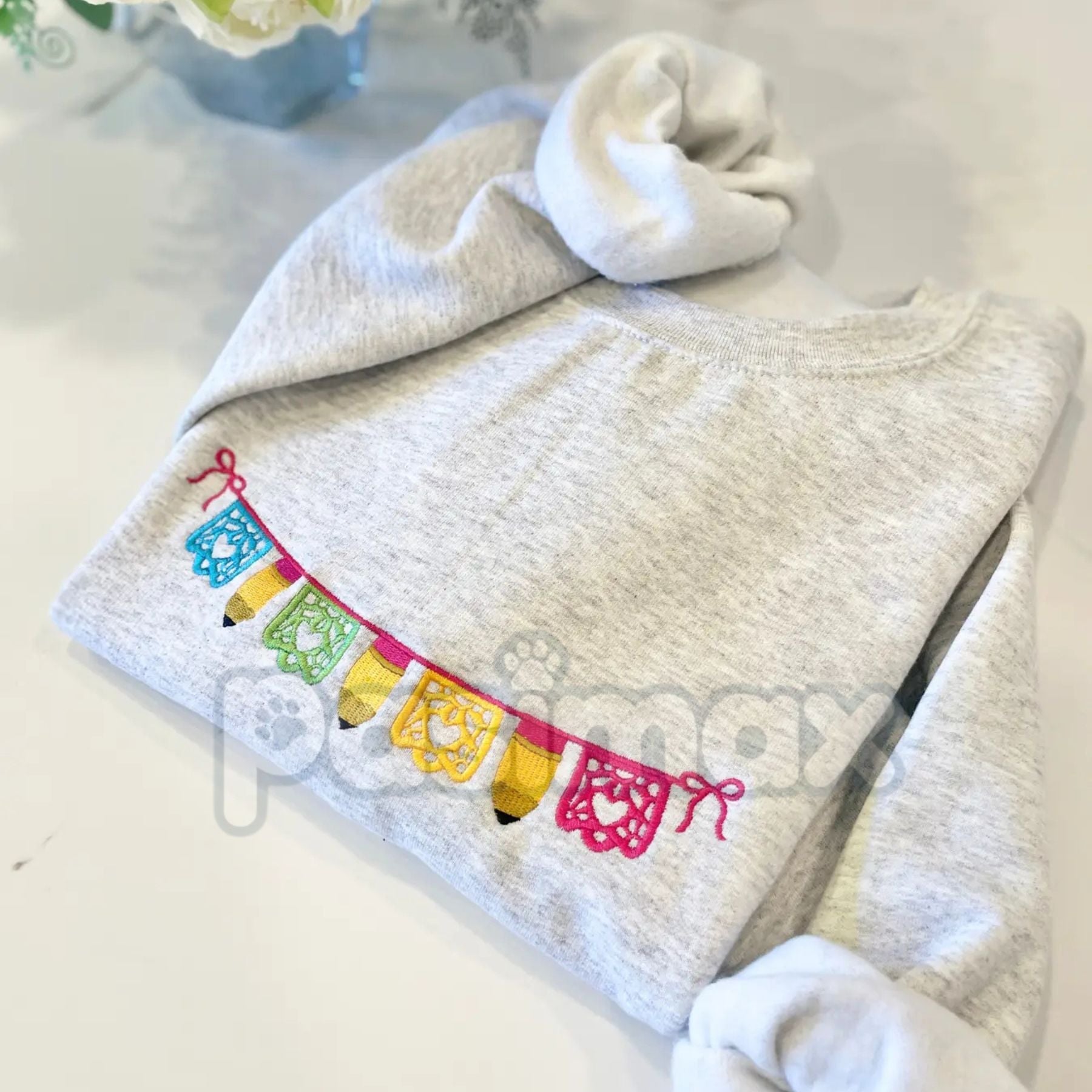 Maestra Papel Picado Embroidered Sweatshirt – Hispanic Culture Teacher Crewneck