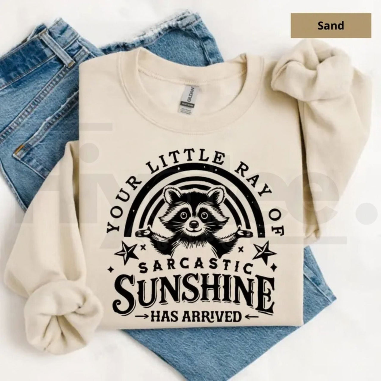 Your Little Ray Of Sarcastic Sunshine Sweatshirt: Funny Sassy Raccoon Crewneck