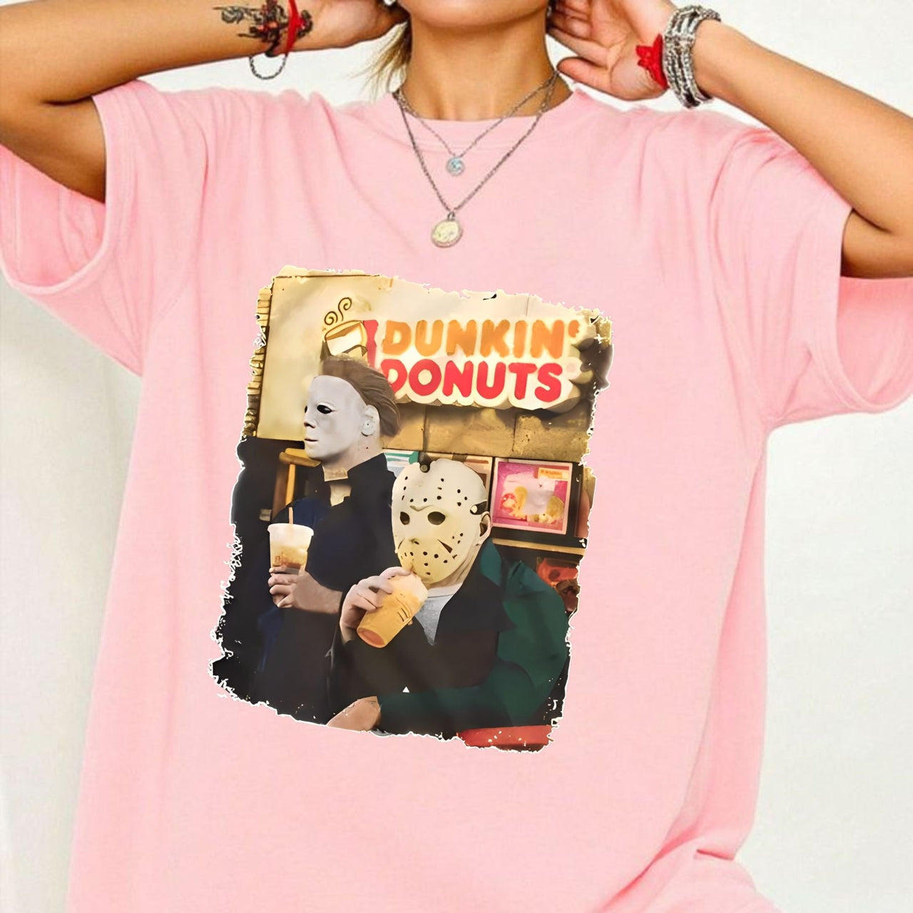 Vintage Horror Cartoon Halloween T-Shirt - Stylish Women's Spooky Top, Retro Gift Idea