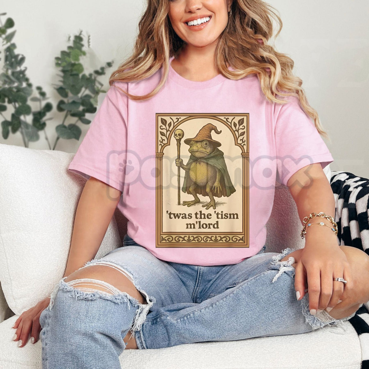 Funny Wizard Frog Autism Consciousness T-Shirt - Whimsical Neurodiversity Support Tee, Surreal Fantasy Awareness Apparel, Unique Frog Meme Gift