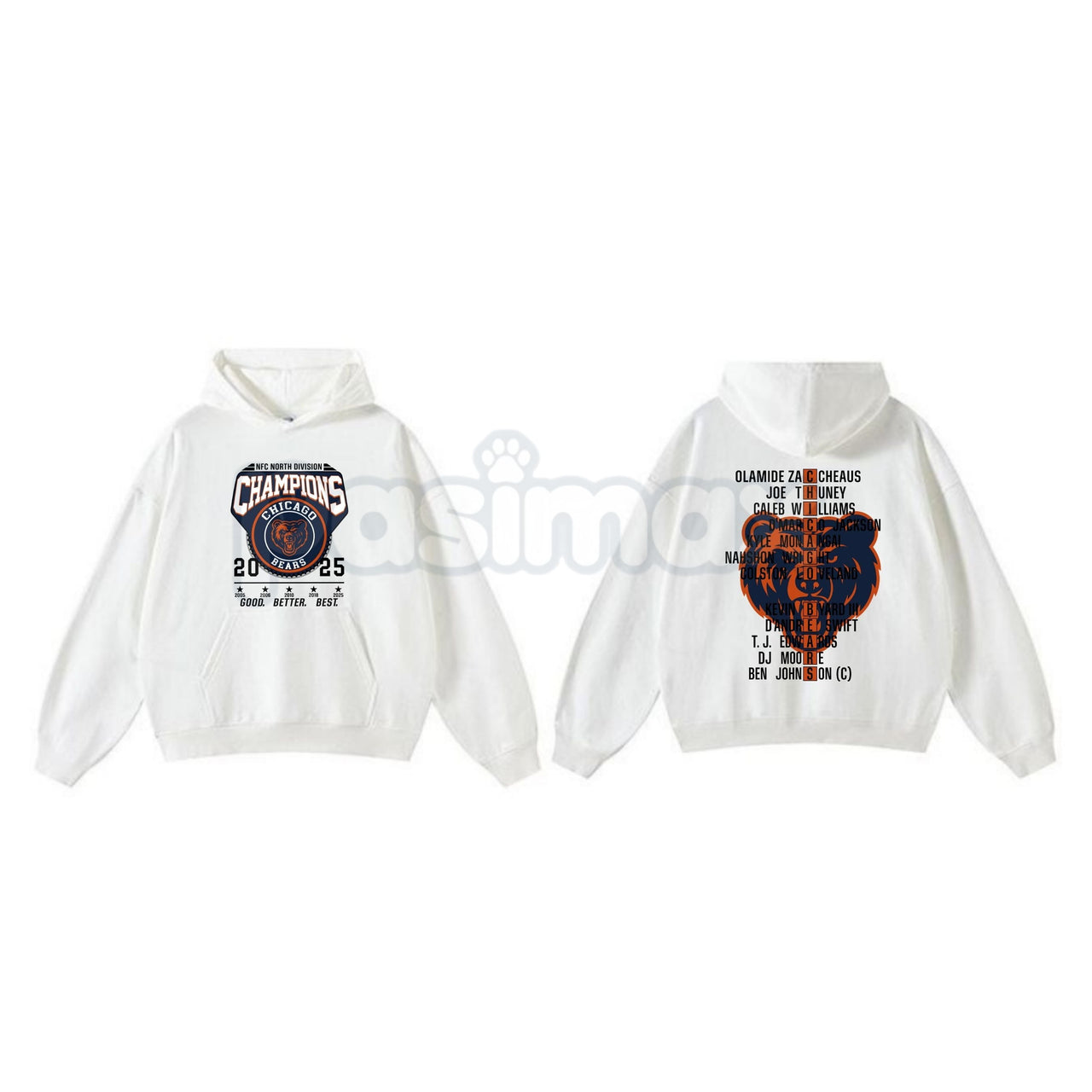 Chicago Bears NFC Champions Vintage Hoodie – Monsters of the Midway Tribute, Retro Football Streetwear, Unisex Pullover