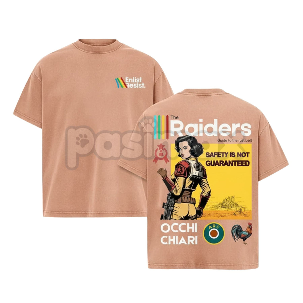 ARC Raiders Double Sided Washed T-Shirt – Vintage Shooter Game Graphic Tee, Heavy Cotton