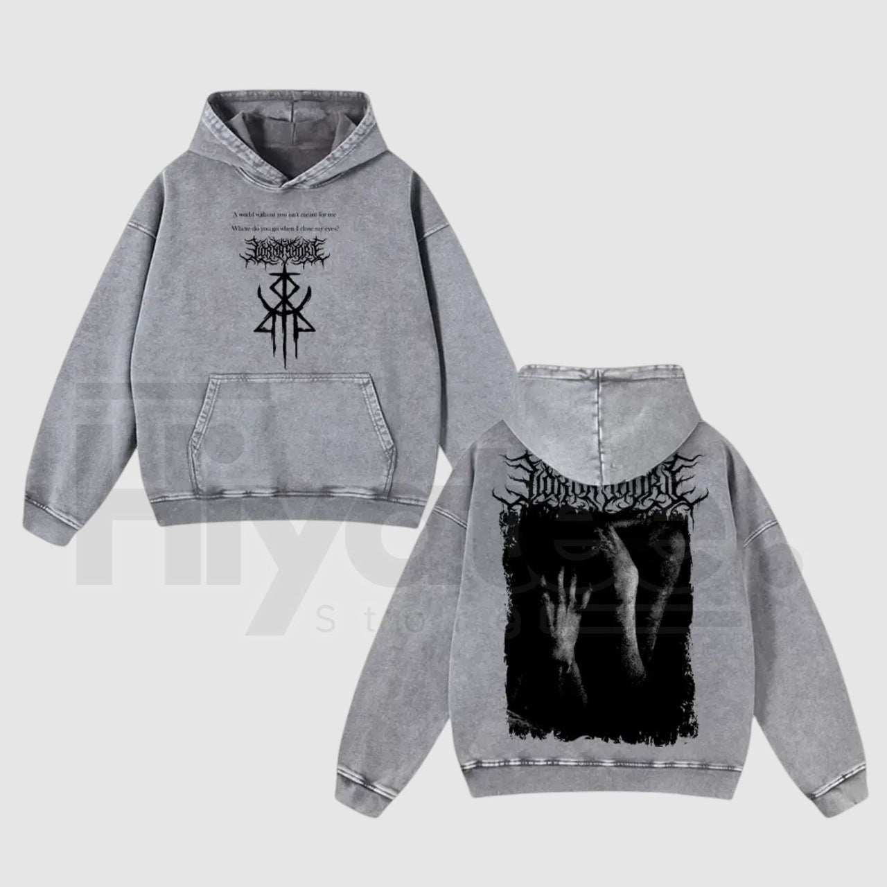 Lorna Shore Pain Remains Hoodie – Dancing Like Flames Vintage Washed Heavy Metal Streetwear