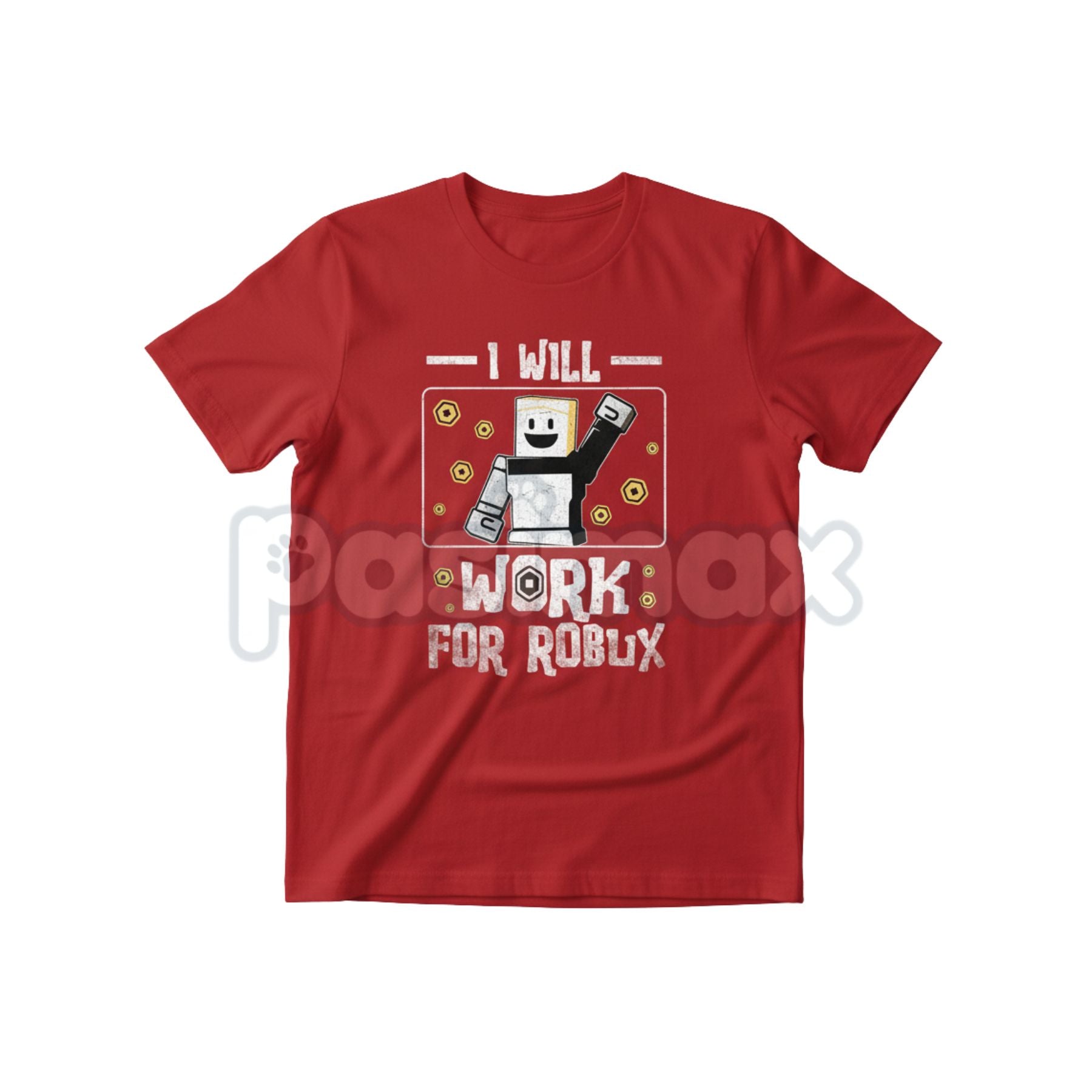 Kids 'I Will Work For Robux' T-Shirt – Funny Gamer Youth Tee, Roblox Currency Statement Shirt
