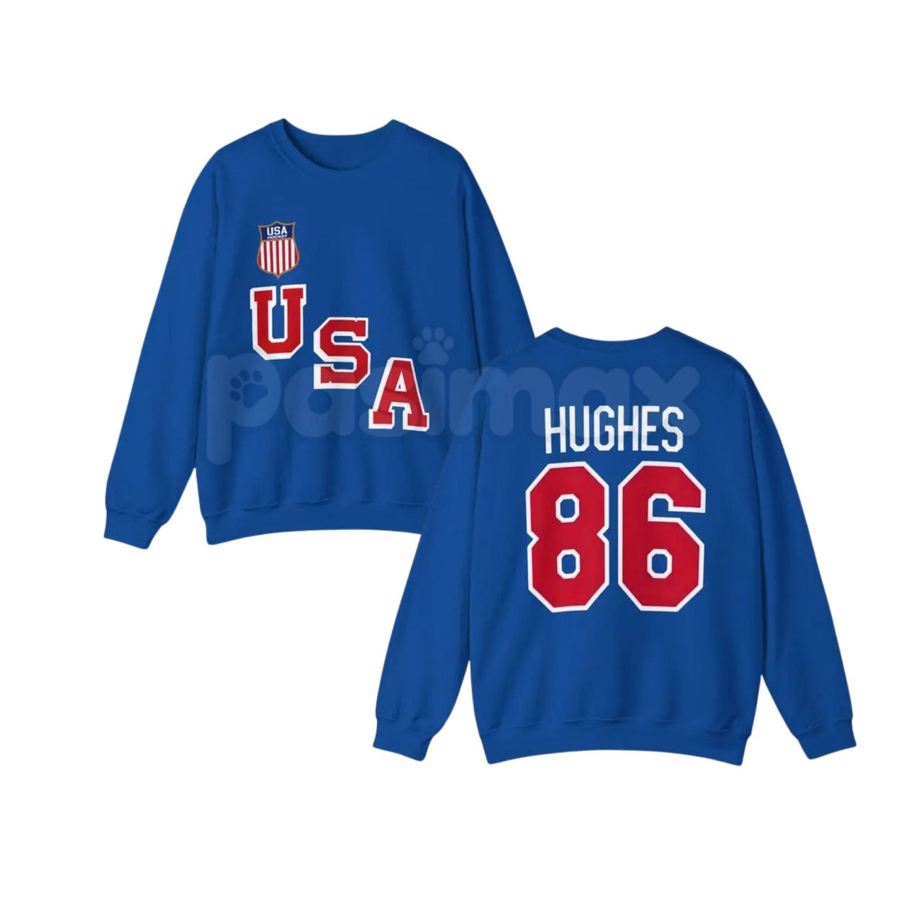 USA Hockey Jack Hughes #86 Sweatshirt | Two Sided Team USA Hockey Crewneck | Jack Hughes #86 Fan Jumper | International Hockey Stars Pullover | Aesthetic Team USA Sports Apparel | Premium Hockey Gift for Fans