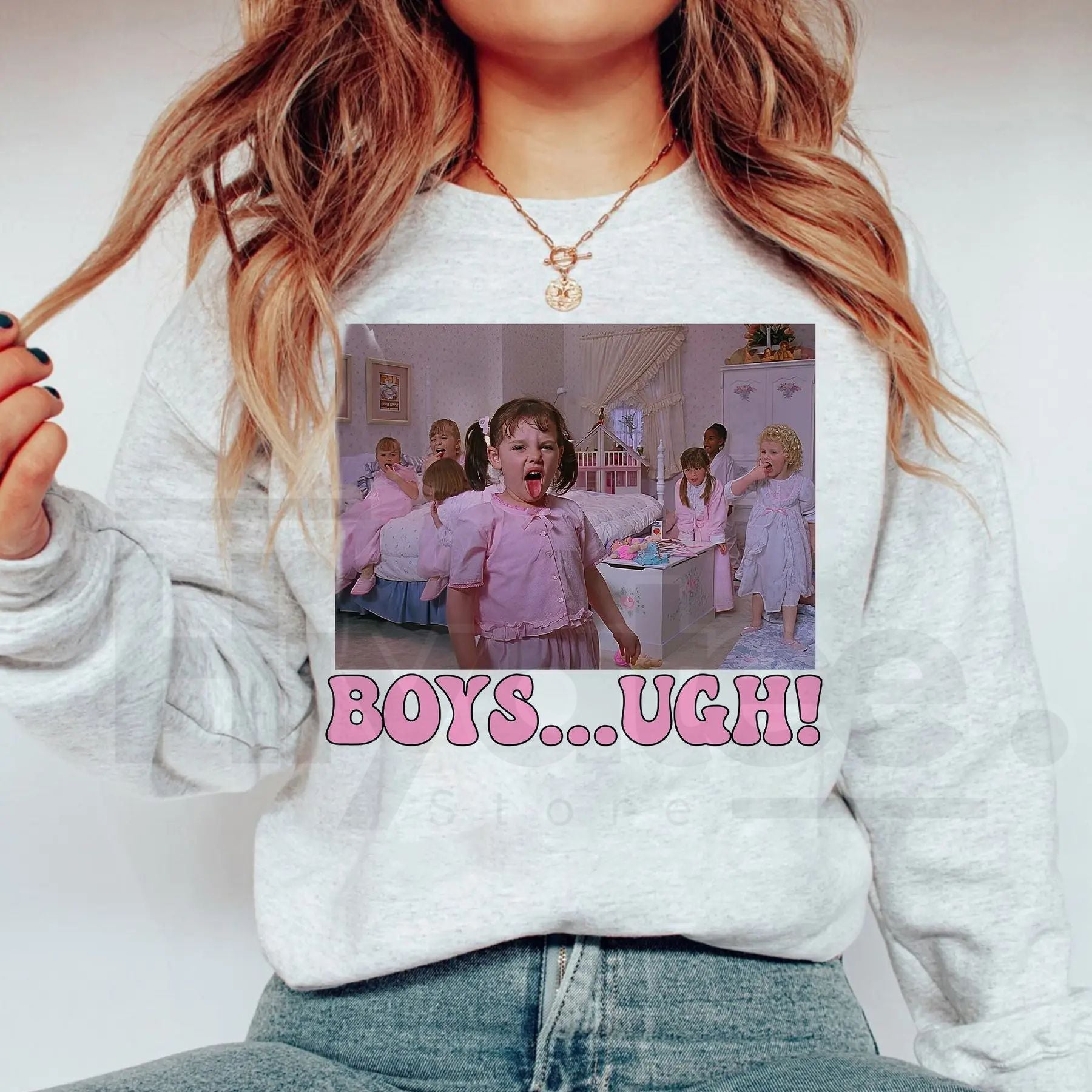 Funny Boys Ugh Valentine's Sweatshirt: Retro Groovy Valentine Day Sweater