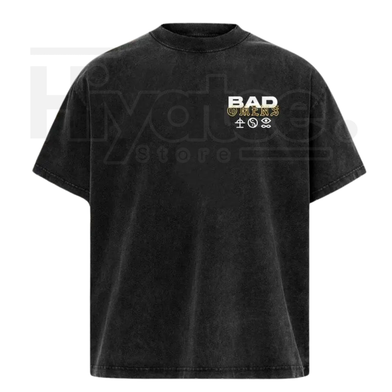 Vintage Moth Graphic Washed T-Shirt – Double-Sided Rock Music Inspired Cotton Tee