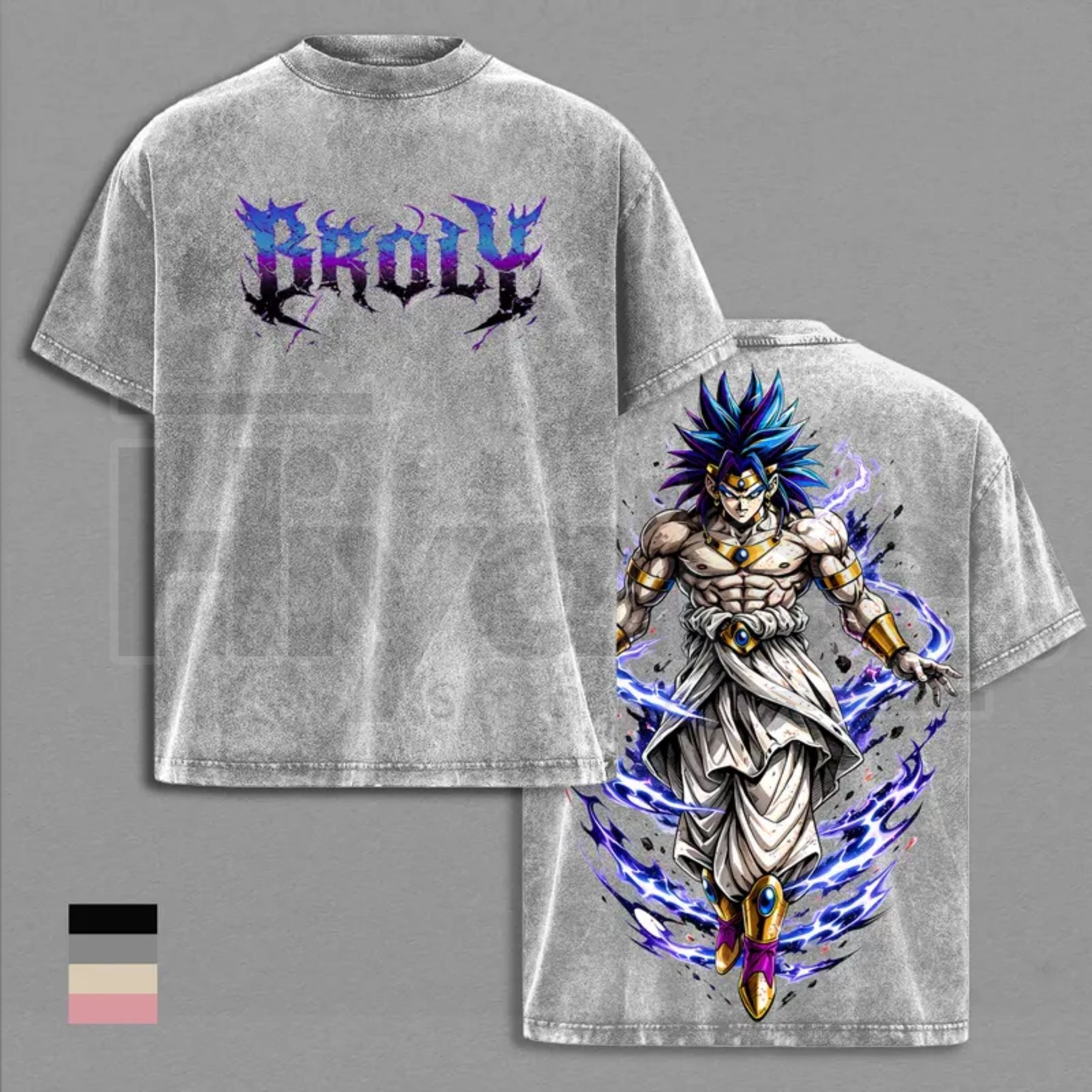 Legendary Saiyan Vintage Washed T-Shirt – Heavyweight Cotton Unisex Anime Graphic Tee