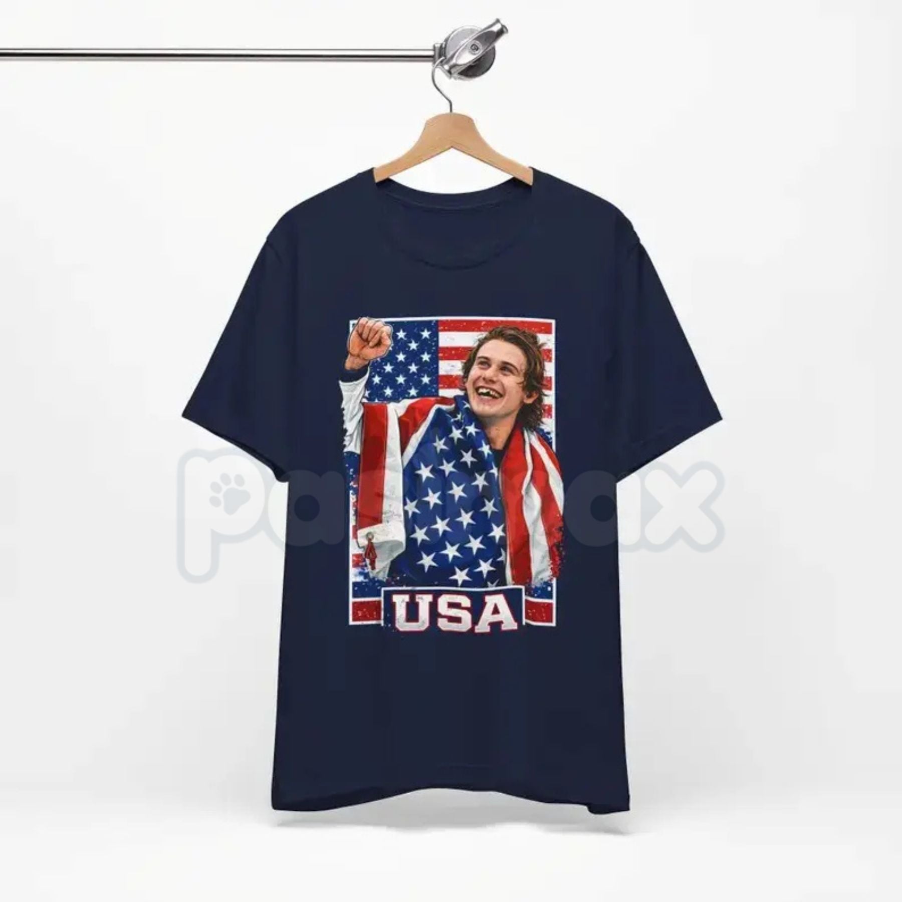 Jack Hughes Team USA Hockey Fan T-Shirt - Olympic USA Graphic Tee, Premium Heavyweight 100% Cotton Hockey Top, American Playmaker Fan Apparel, Winter Games 2026 Commemorative Shirt, USA Hockey Jersey Inspired Tee