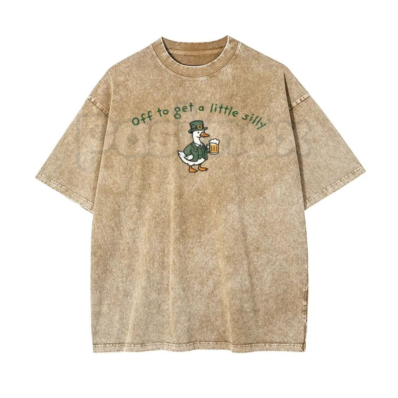 Off To Get A Little Silly Vintage Washed T-Shirt – St. Patrick’s Day Shamrock Graphic Tee