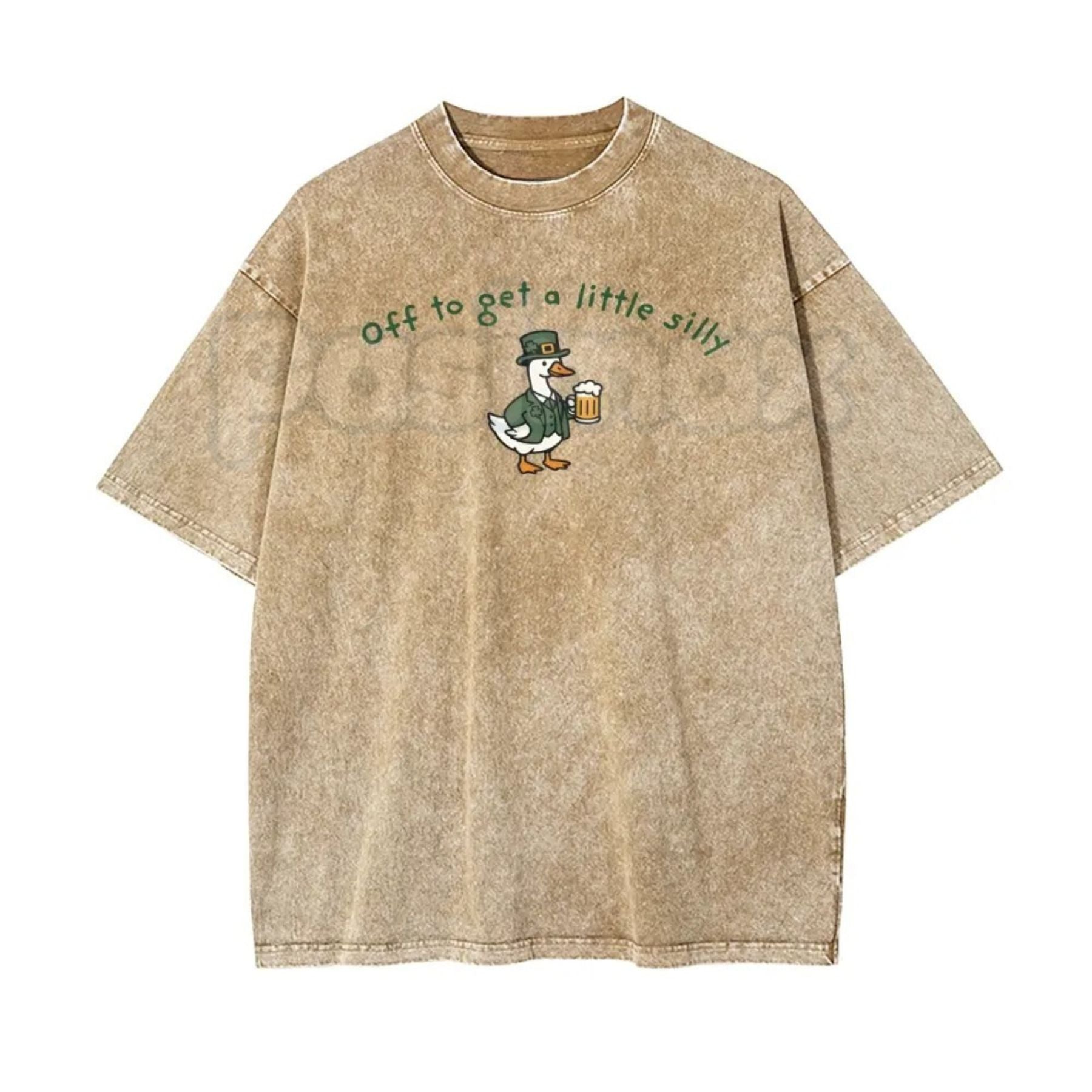 Off To Get A Little Silly Vintage Washed T-Shirt – St. Patrick’s Day Shamrock Graphic Tee