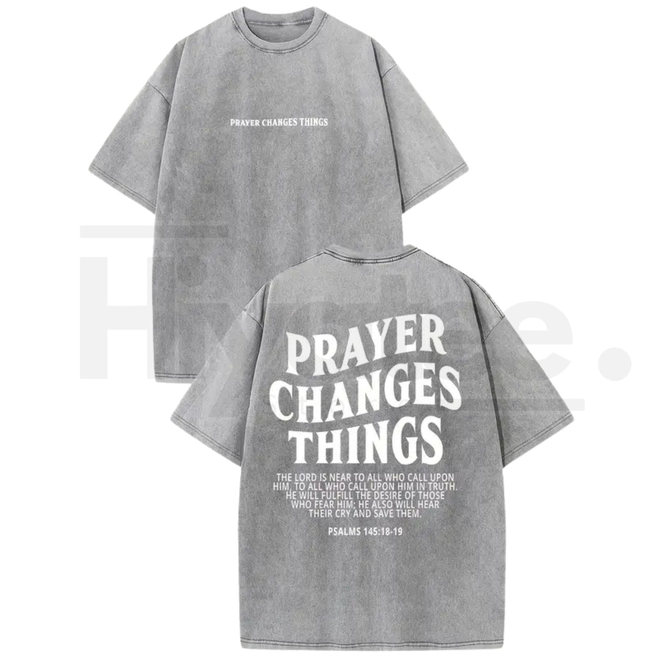 Prayer Changes Everything Vintage Washed T-Shirt – Faith Graphic Cotton Oversized Tee