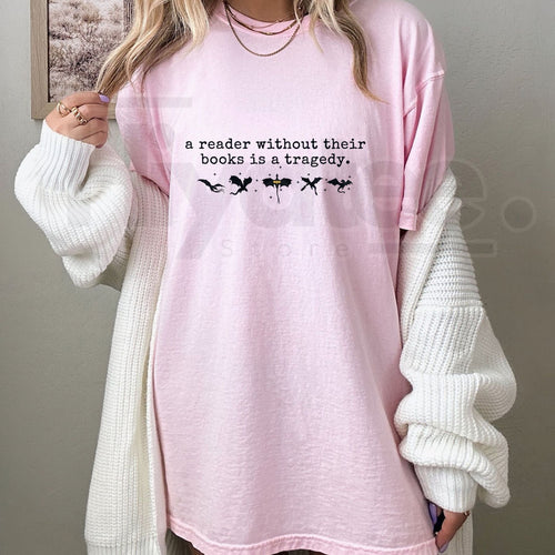"A Reader Without Their Books Is Tragedy" – Premium 100% Cotton Dark Academia