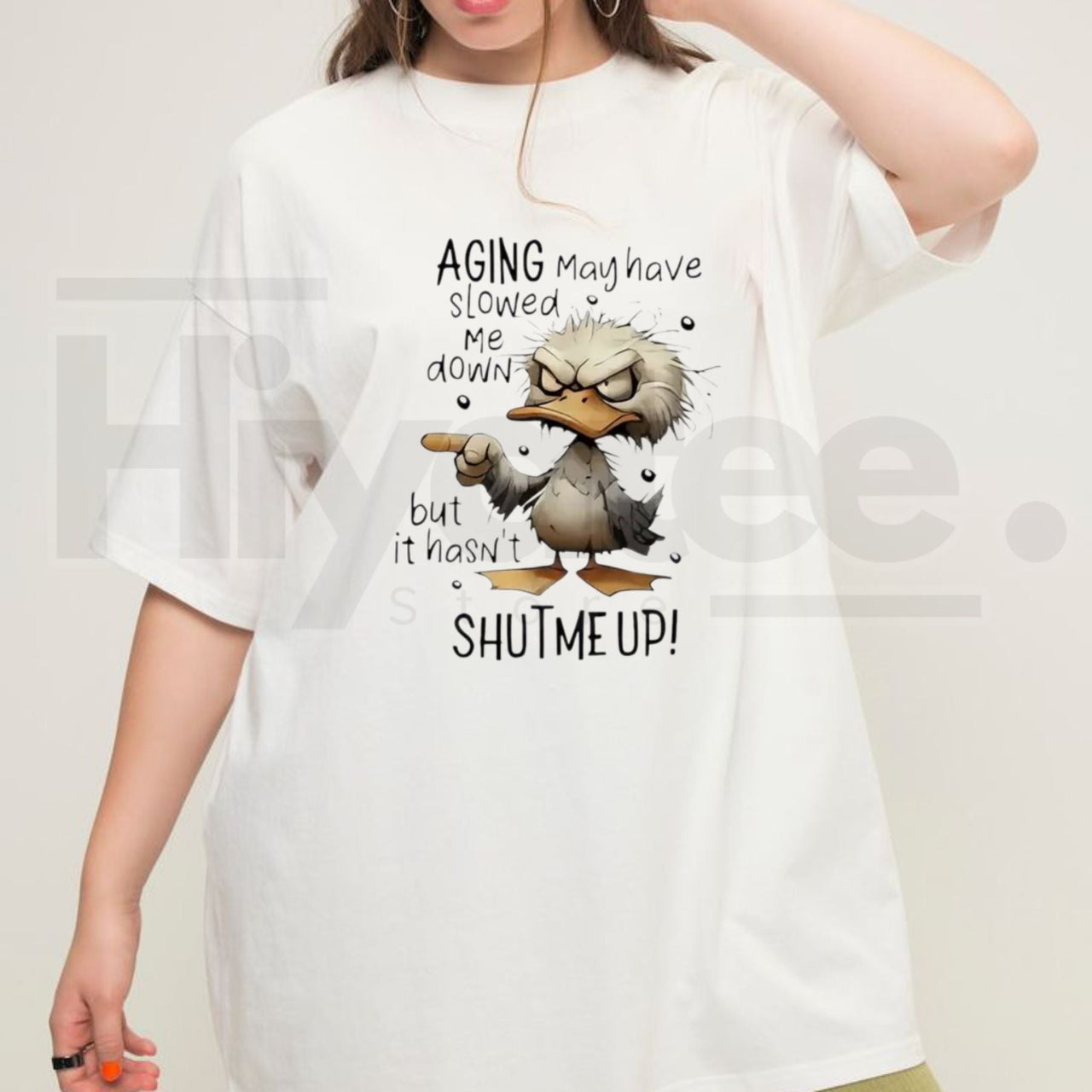 Funny Duck Graphic T-Shirt – Humorous Cartoon Slogan Women's 100% Cotton Tee