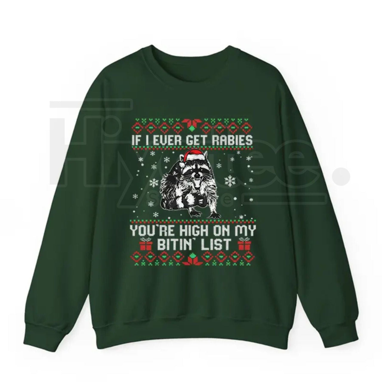 Funny Christmas Raccoon Sweatshirt: 