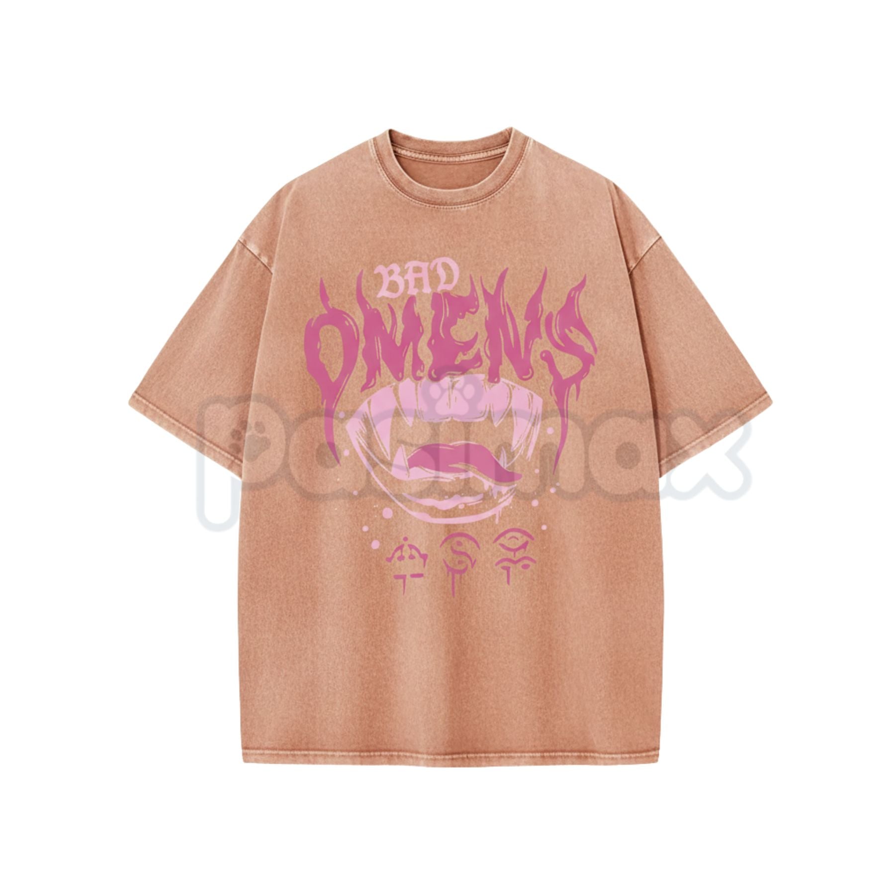 Bad Omen Interesting Trendy Style Washed Shirt – Dark Aesthetic Surrealist Streetwear Tee
