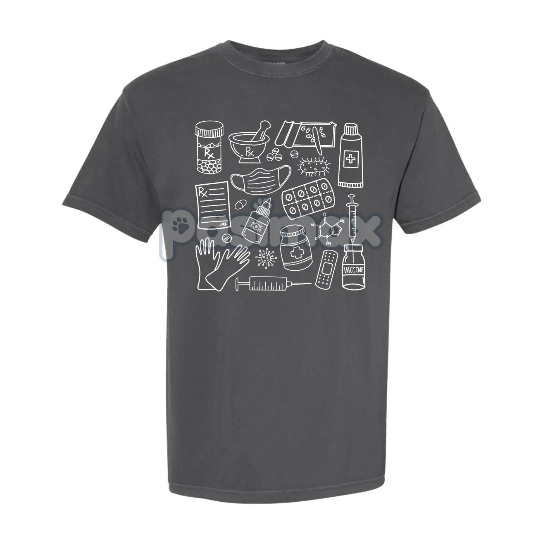 Pharmacy Doodle T-Shirt – Pharmacist Technician Gift, Cute Rx Tech Shirt, Funny Pharmacy Student Tee
