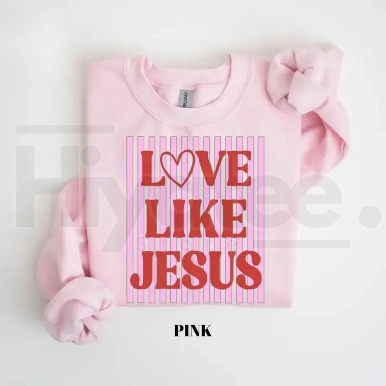 Love Like Jesus Sweatshirt: Trendy Preppy Pink & Red Valentine Christian Shirt