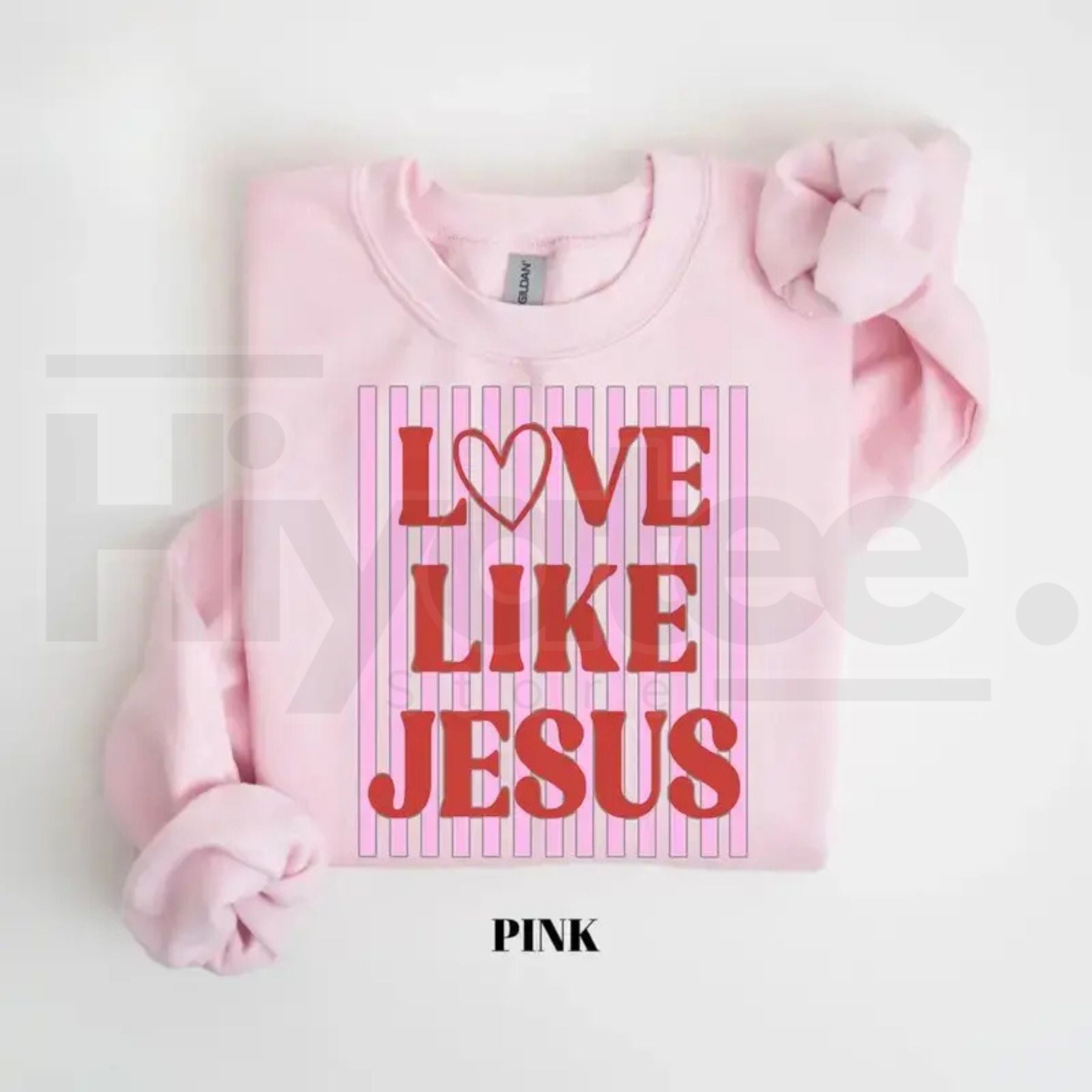 Love Like Jesus Sweatshirt: Trendy Preppy Pink & Red Valentine Christian Shirt