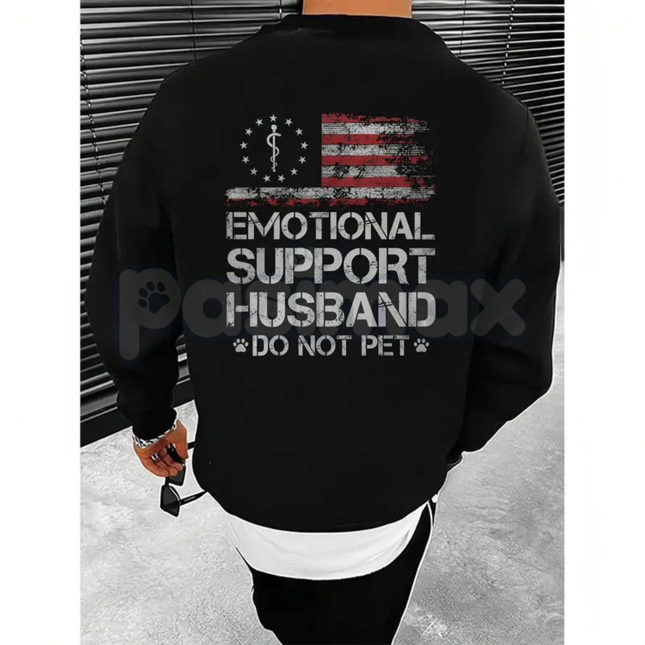 Emotional Support Husband – Funny Husband Graphic Hoodie, Sarcastic Marriage Sweatshirt & T-Shirt