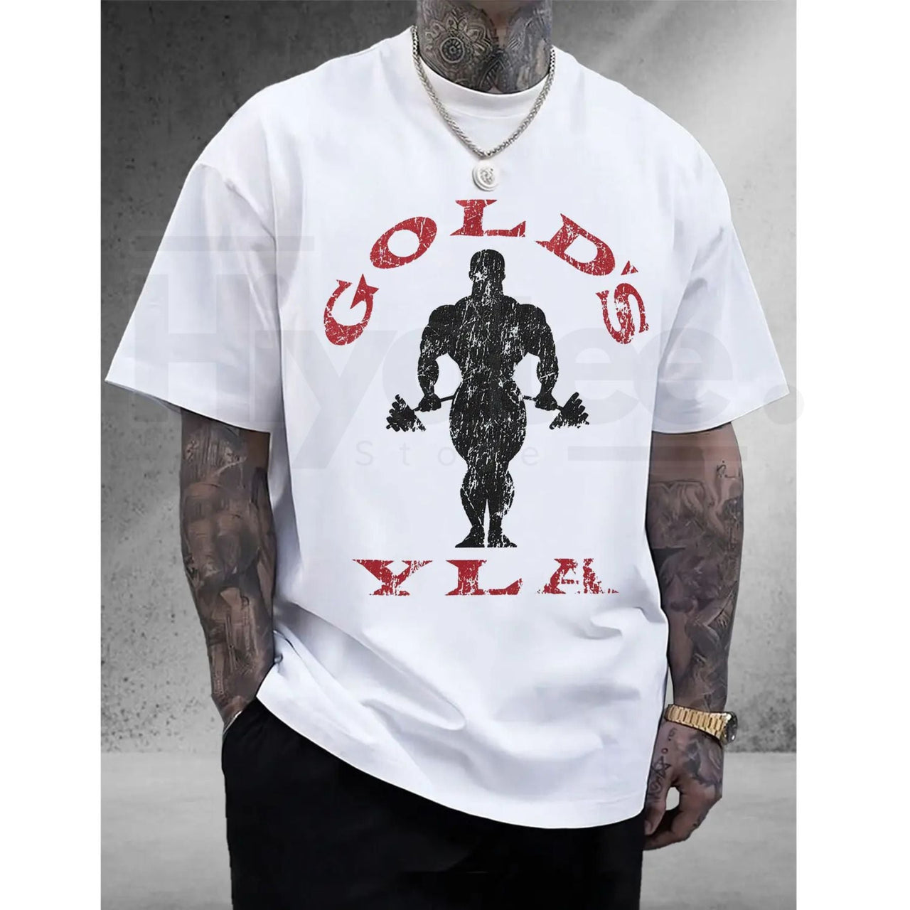 Gold's Gym Weightlifting Graphic Tee – Men's 100% Cotton Bodybuilding T-Shirt