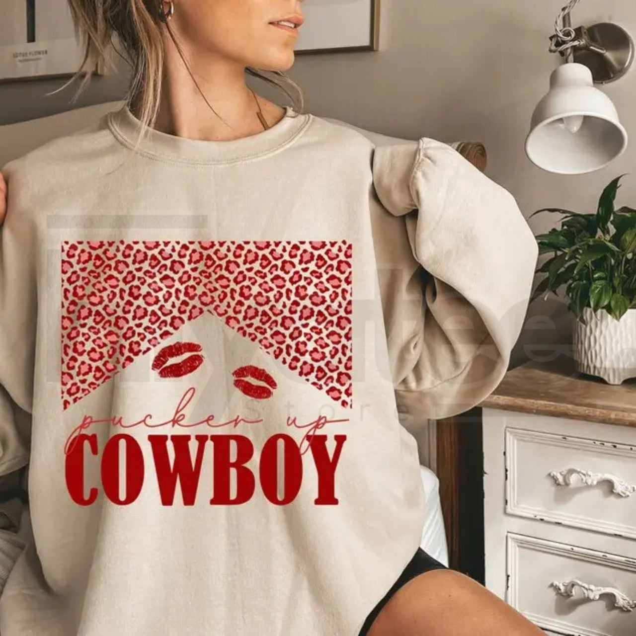Western Valentine Cowboy Sweatshirt: Retro 
