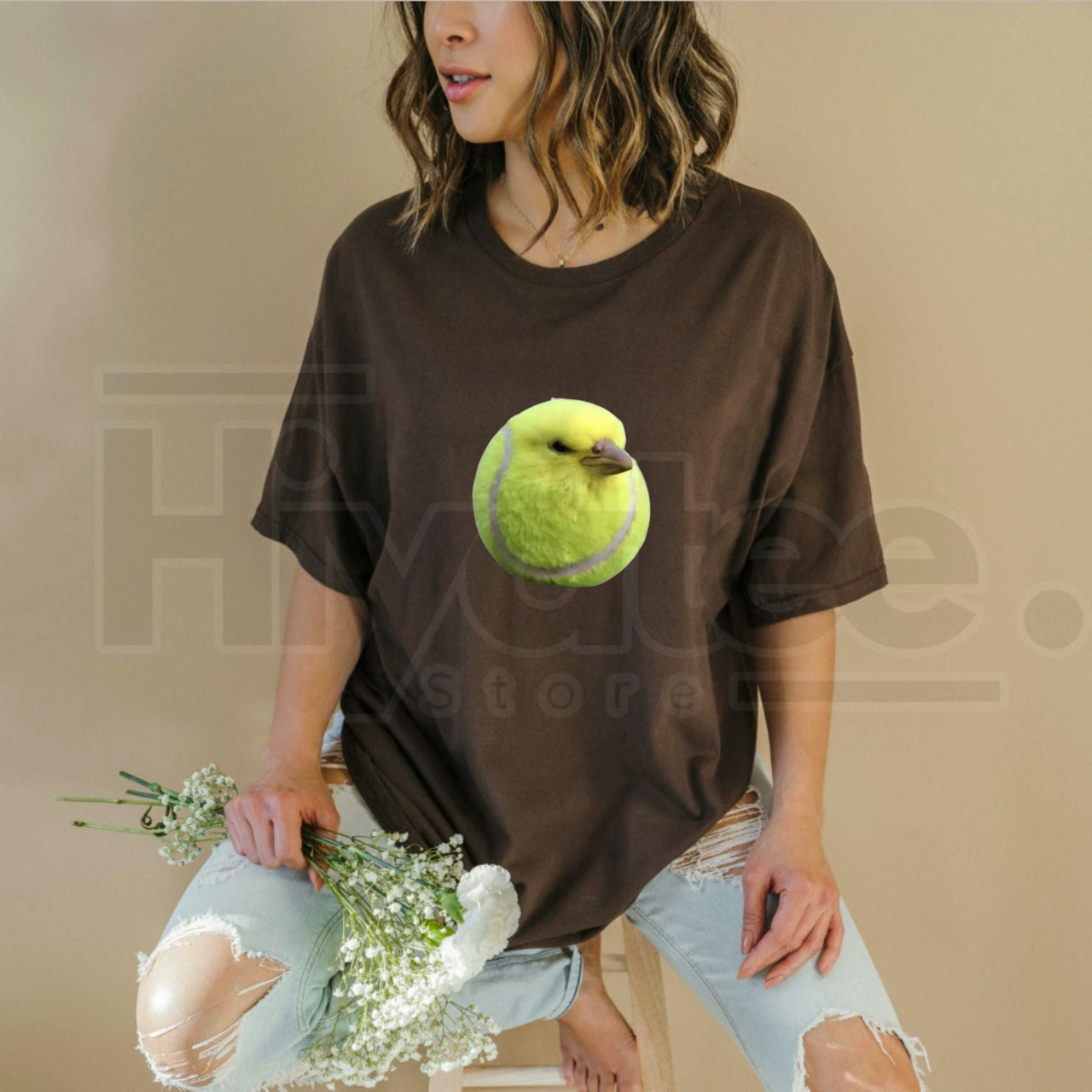 Silly Tennis Bird Meme – Brainrot Gen Z Graphic