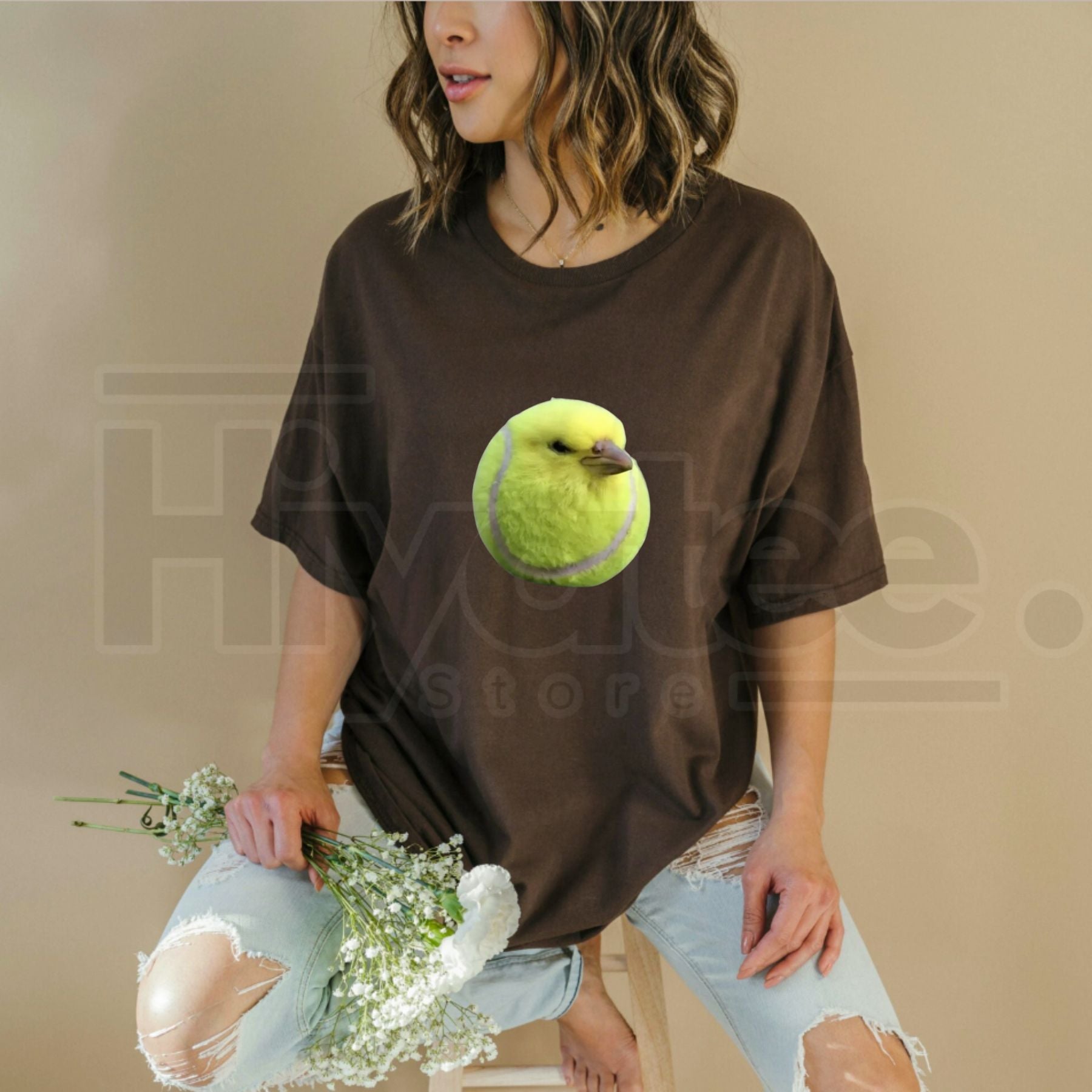 Silly Tennis Bird Meme – Brainrot Gen Z Graphic